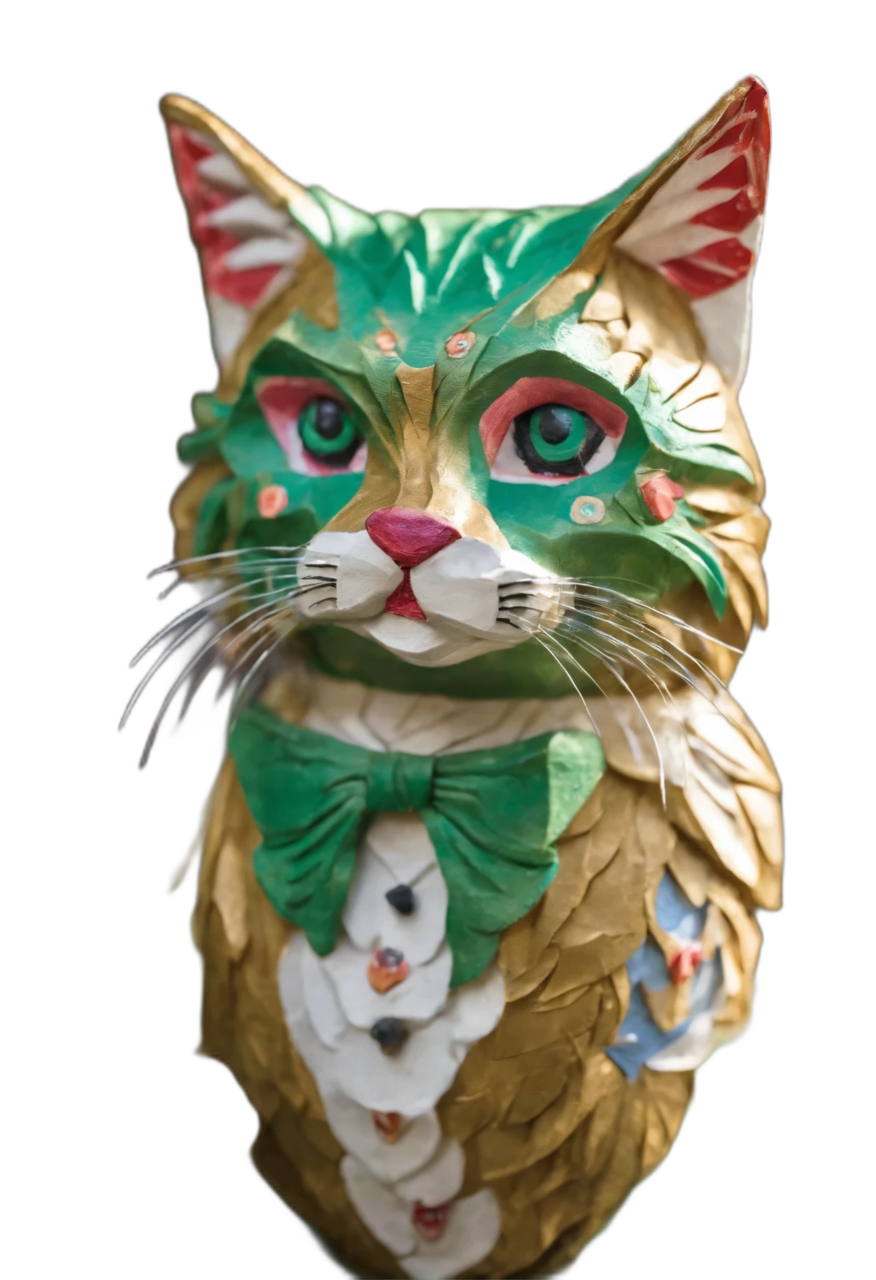 (best quality,highres),portrait,painting,cat,beautiful fur,emerald eyes,piercing gaze,playful,cute,whiskers,nose boop,tail flick,curious expression,soft lighting,vibrant colors
