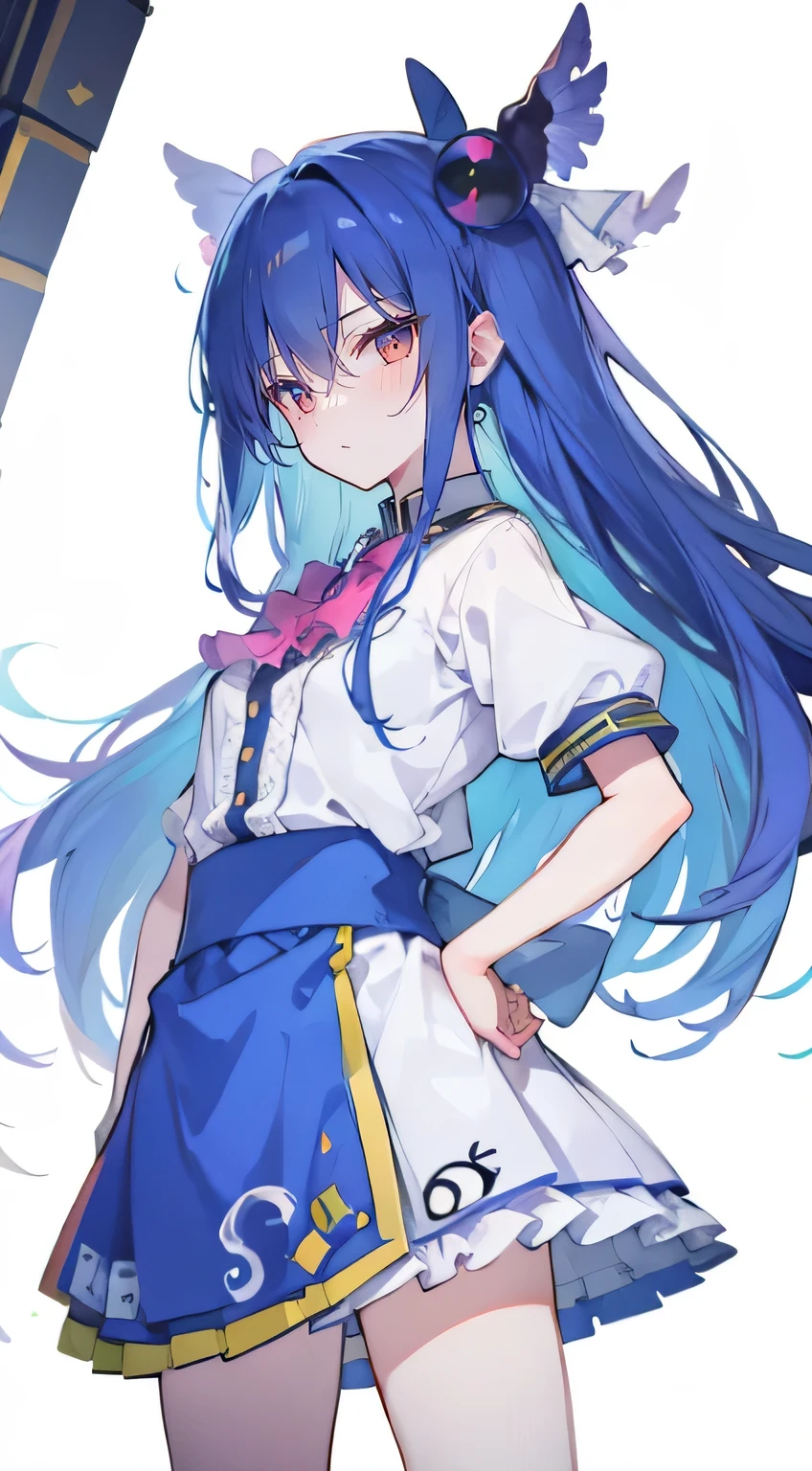 (masterpiece),best quality, expressive eyes, perfect face, 1girl,
big breasts, H cup, Good breasts, Put your hands on your waist,Fair, Gorgeous,japanese manga,girl,Laura,Young angels, blue hair, blue haired,tent , tent chest, tent breast, floating clothes,grab your waist, grab your waist, hands on hips , hands on hips,flat chest,bad milk,Nagiko Fujisaki,blue hairs,long, straight hair,long hair,
