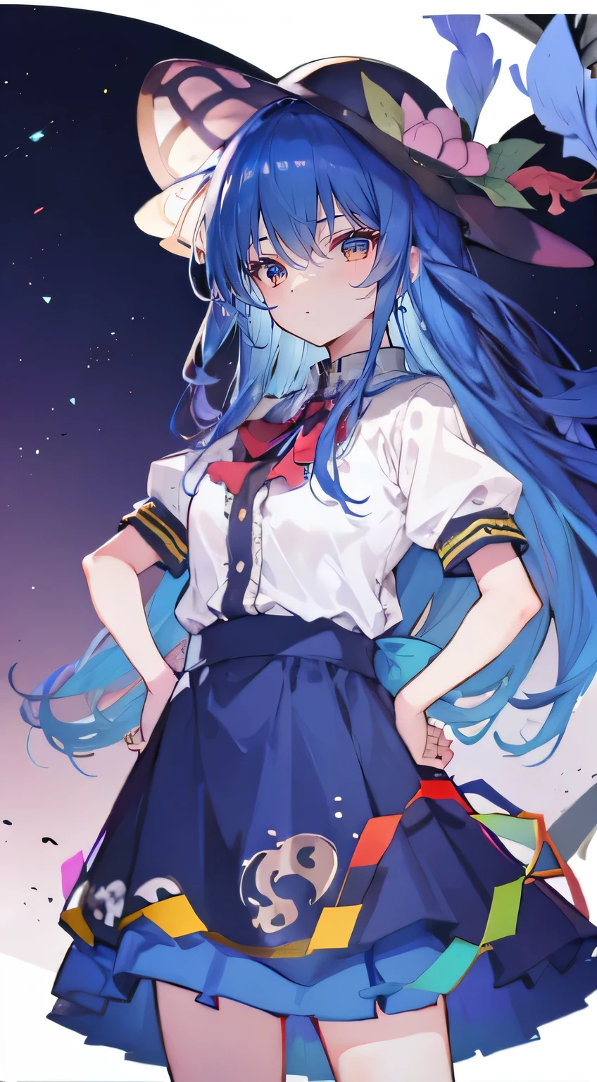 (masterpiece),best quality, expressive eyes, perfect face, 1girl,
big breasts, H cup, Good breasts, Put your hands on your waist,Fair, Gorgeous,japanese manga,girl,Laura,Young angels, blue hair, blue haired,tent , tent chest, tent breast, floating clothes,grab your waist, grab your waist, hands on hips , hands on hips,flat chest,bad milk,Nagiko Fujisaki,blue hairs,long, straight hair,long hair,