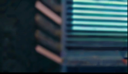 man, mustache, holding a mug with coffee, sitting at a desk at the computer, cyberpunk 4k