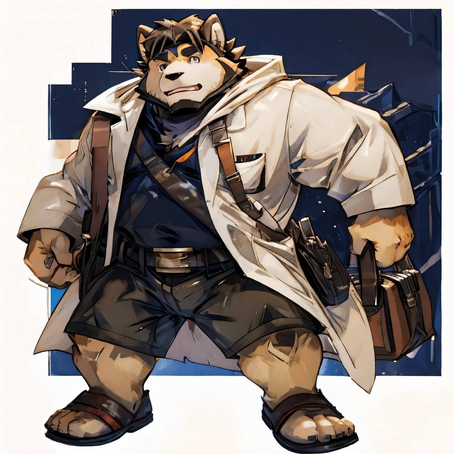 (Super detailed), Sharp focus,hairy, Gray fur, White beard, White hair,Blood red eyes,human nature (北极Bear:1.3), male, Old face, Gray body, White belly, Muscular ,(Crotch bulge),(Big Bag),Super detailed的脸,(dishevelled:1.4),(best quality), (masterpiece), High Detail, high quality,High resolution,16K,(Bear:1.3),(scar:0.6),Terrified expression,(slight fat:1.1),((White background)),cast ice magic,