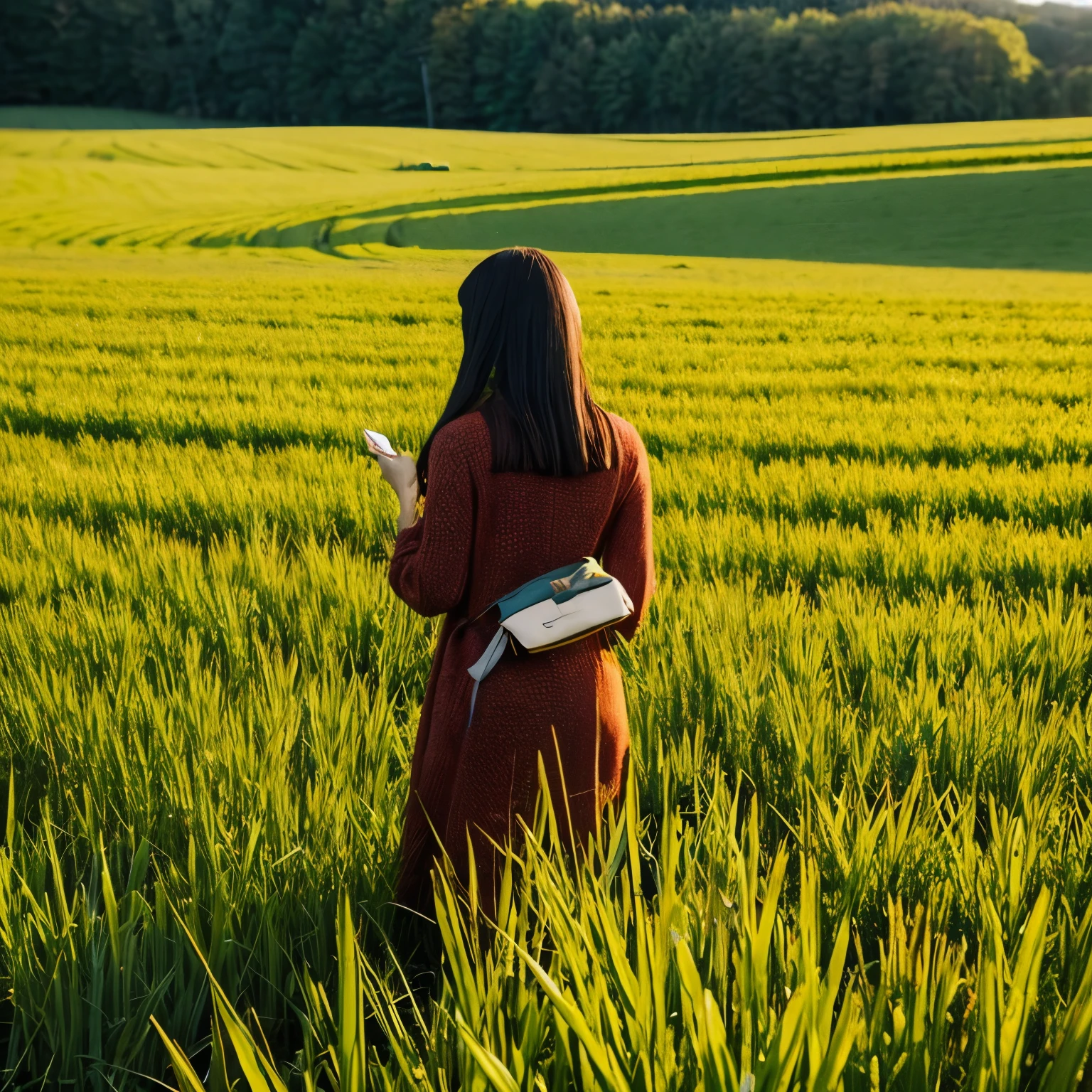 person looking for ring in field
