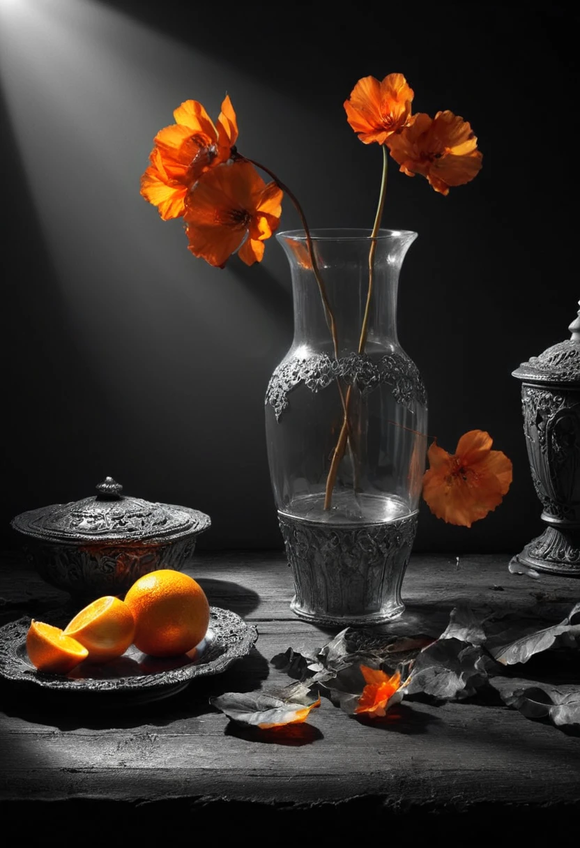 Capture the ethereal light and shadow in a stunning photograph with selective color details, revealing the hidden poetry of (everyday objects glowing:1.4), (best quality, masterpiece, perfect composition, very aesthetic, ultra-detailed, intricate details:1.3)