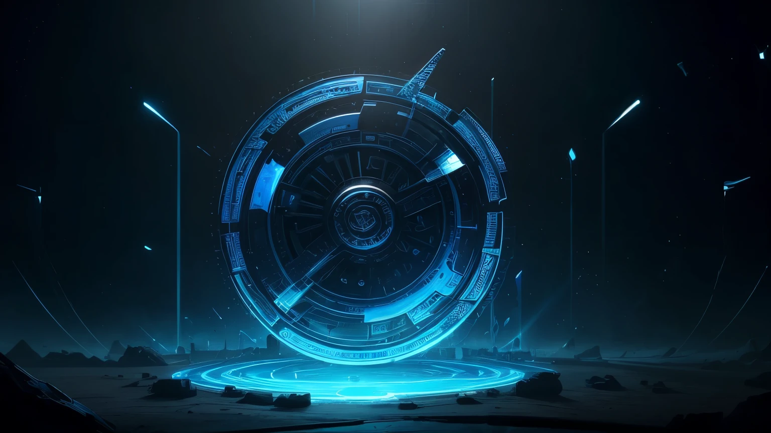 (best quality,8k,highres:1.2), (blue-themed:1.1) background, (fantasy-style:1.1) with rotating gears and (blue particles:1.1).