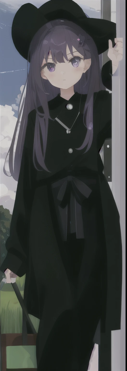 girl in black with purple eyes