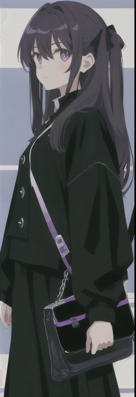 girl in black with purple eyes