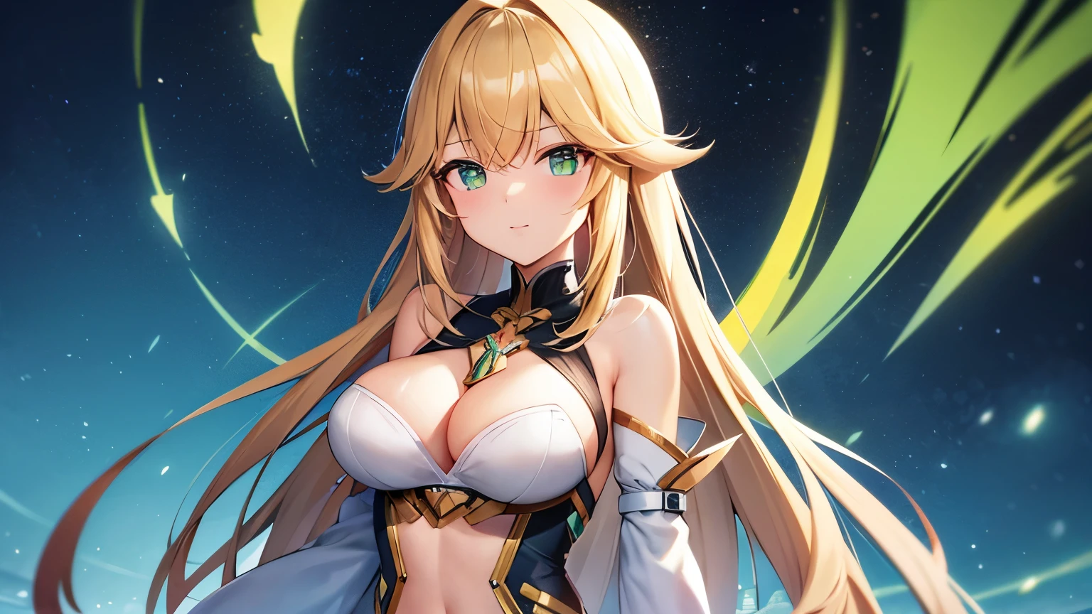 Mythra de Xenoblade, loira, decote, seios grandes, cabelo grande, sexy hentai girl, melhor qualidade