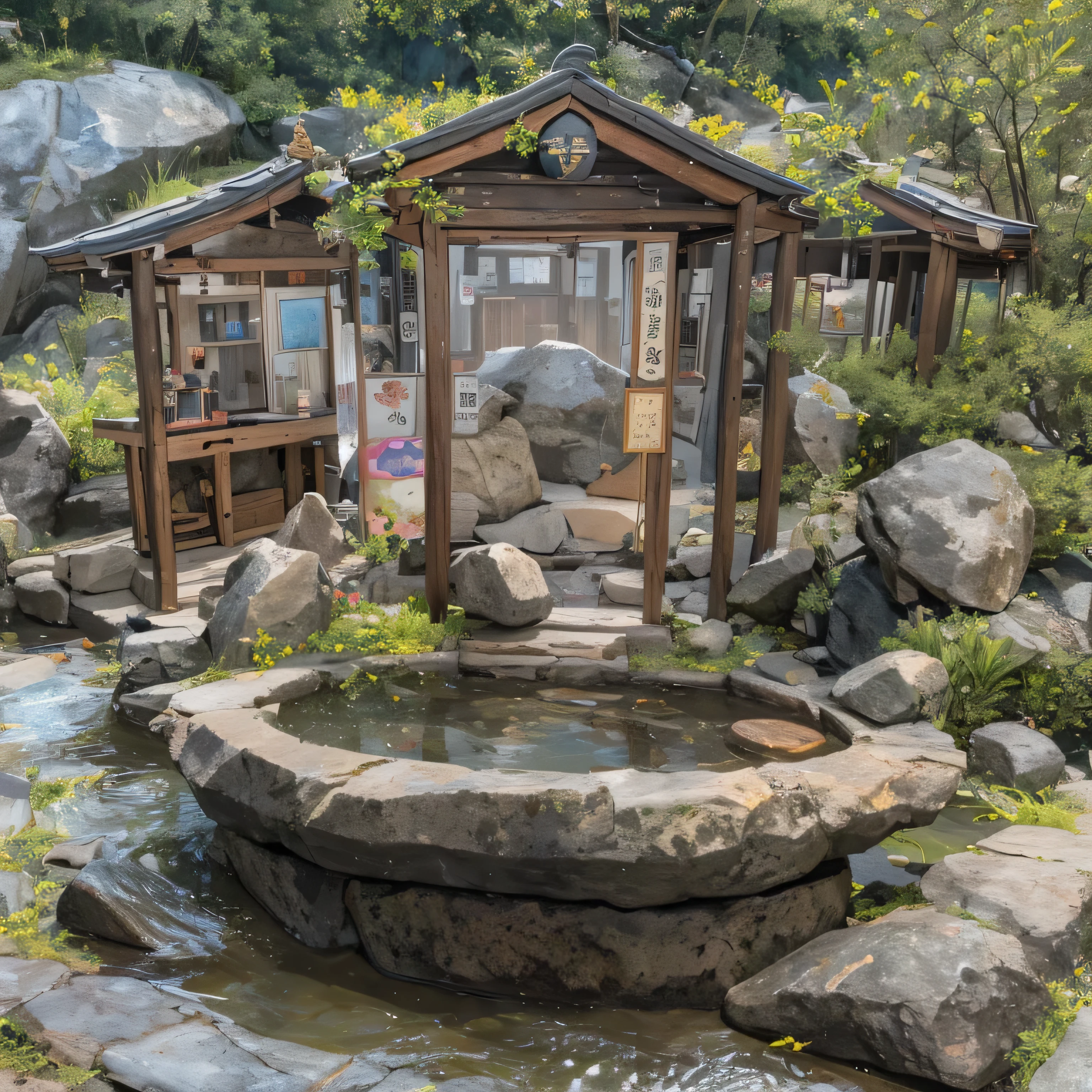 FUNDO BRANCO, DETAIL ONLY ON THE WATER SOURCE, snowy peak(mont)Treasure House(kiosk)Near Lantian(village)，
Deadwood(hut)Three blankets(hali)One hole in the sky(boulders)。
Half Ridge(kiosk)Huacheng(kiosk)Wordless stone(stele)，
Wan Song(close)Snow Peak(pathway)There is dragon sleep(fang)。
Manjusri(tw)Ancient mirrors(tw)Jinao Bridge(bru),
Lohan(boulders)Tiyun(ridge)Elephant bone peak(kulmin)。
Incense stone(grind)free captive animals(chii)Pool dipping moon(chii)，
Wangzhou(kiosk)Zhuo Xi(izumi)Ying Chao Spring(izumi)。