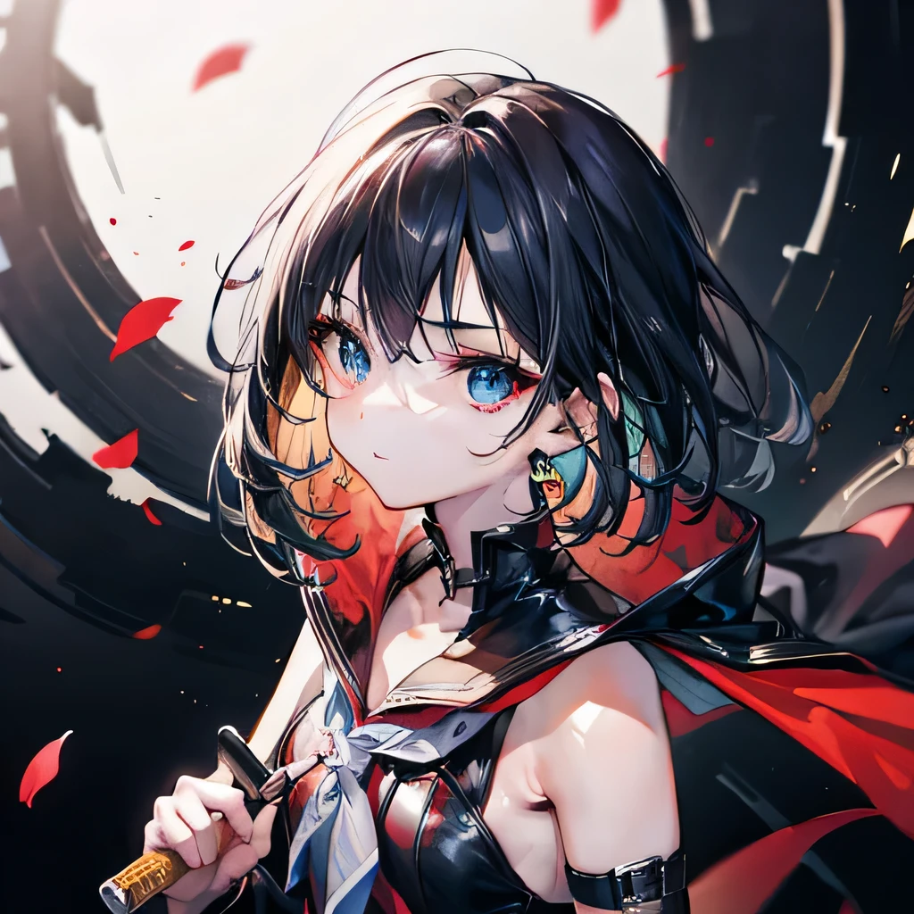 Anime girl with bloody hands holding knife and knife, sick, gapmoe sick, Clean and detailed anime art, Splash art anime , guweiz, night nucleus, gapmoe sick grimdark, bloody scene, sick intricate, 4k comic wallpaper, guys, guweiz style artwork