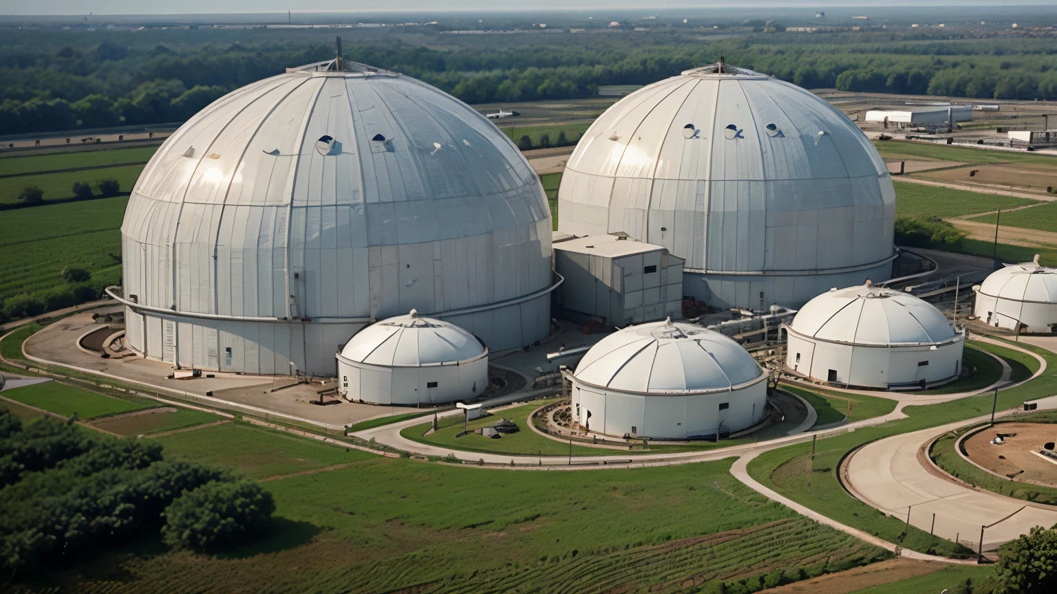 Bio gas plants, cinamatic view
