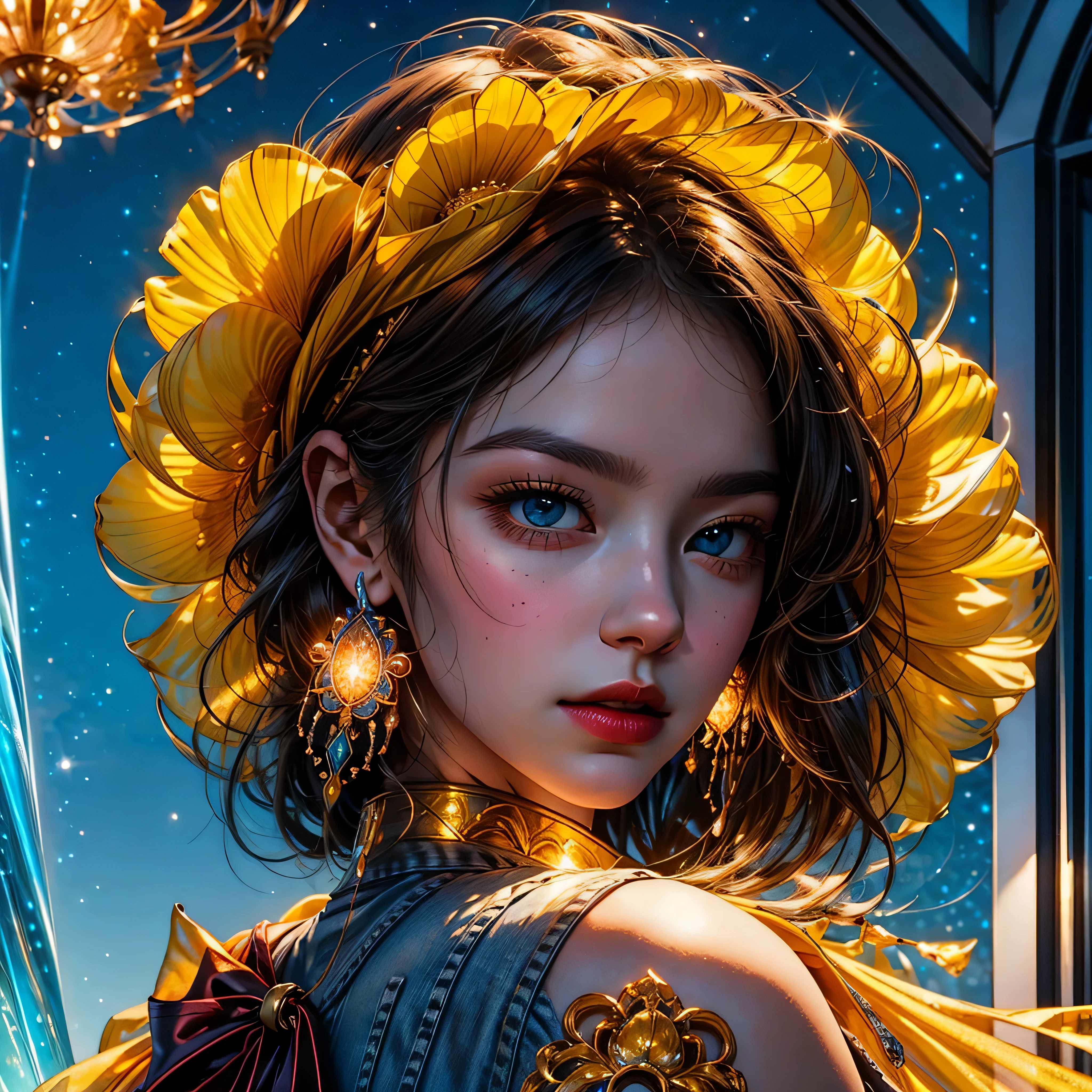 a girl in a garden, detailed eyes, beautiful detailed lips, extremely detailed face, long eyelashes, goddess, elegant, graceful, beautiful, fantasy, magical, mystical, ethereal, whimsical, colorful mushrooms, forest, trees, moonlight, fireflies, glowing mushrooms, champagne glasses, champagne bottle, dancing, music notes, celebration, festive, nude, erotic, sensual