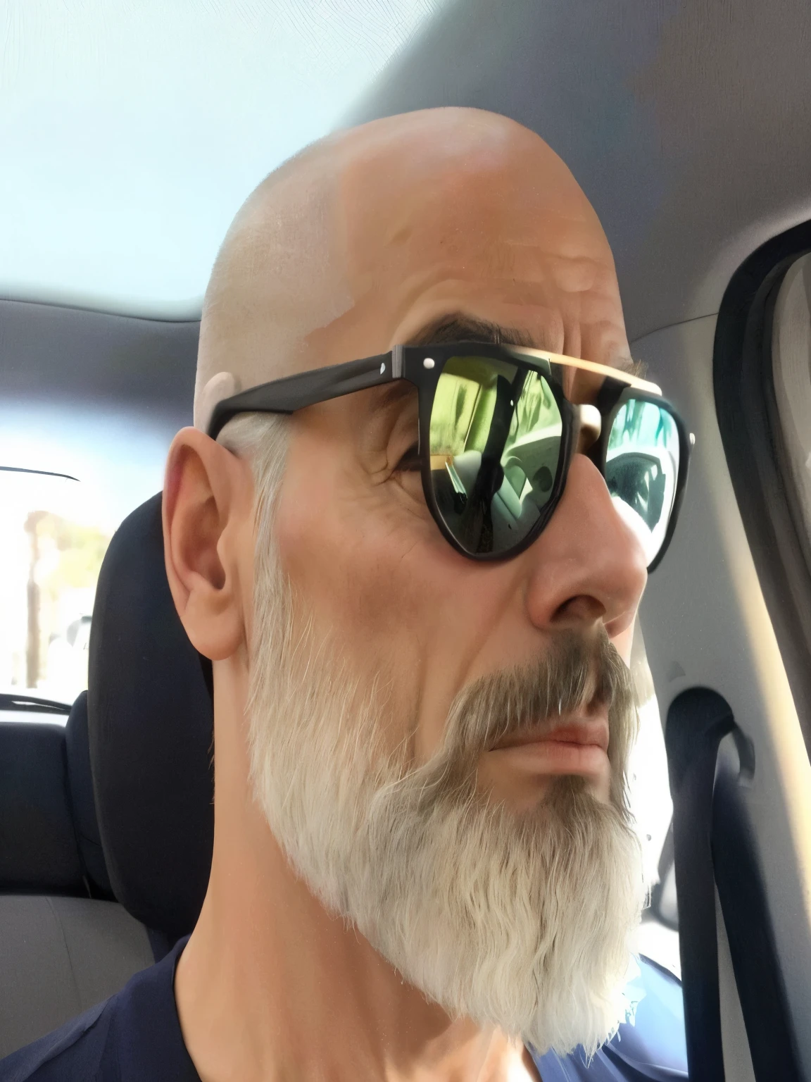 Man with beard and sunglasses in a car, barba branca curta, homens de 45 anos, barba grisalha aparada, careca e barba branca, careca com barba curta, barba e cabelo brancos bem arrumados, barba grisalha, alguns cabelos grisalhos na barba, barba grisalha, Homem de 5 0 anos, ele tem barba e cabelos grisalhos, cabelos grisalhos e barba