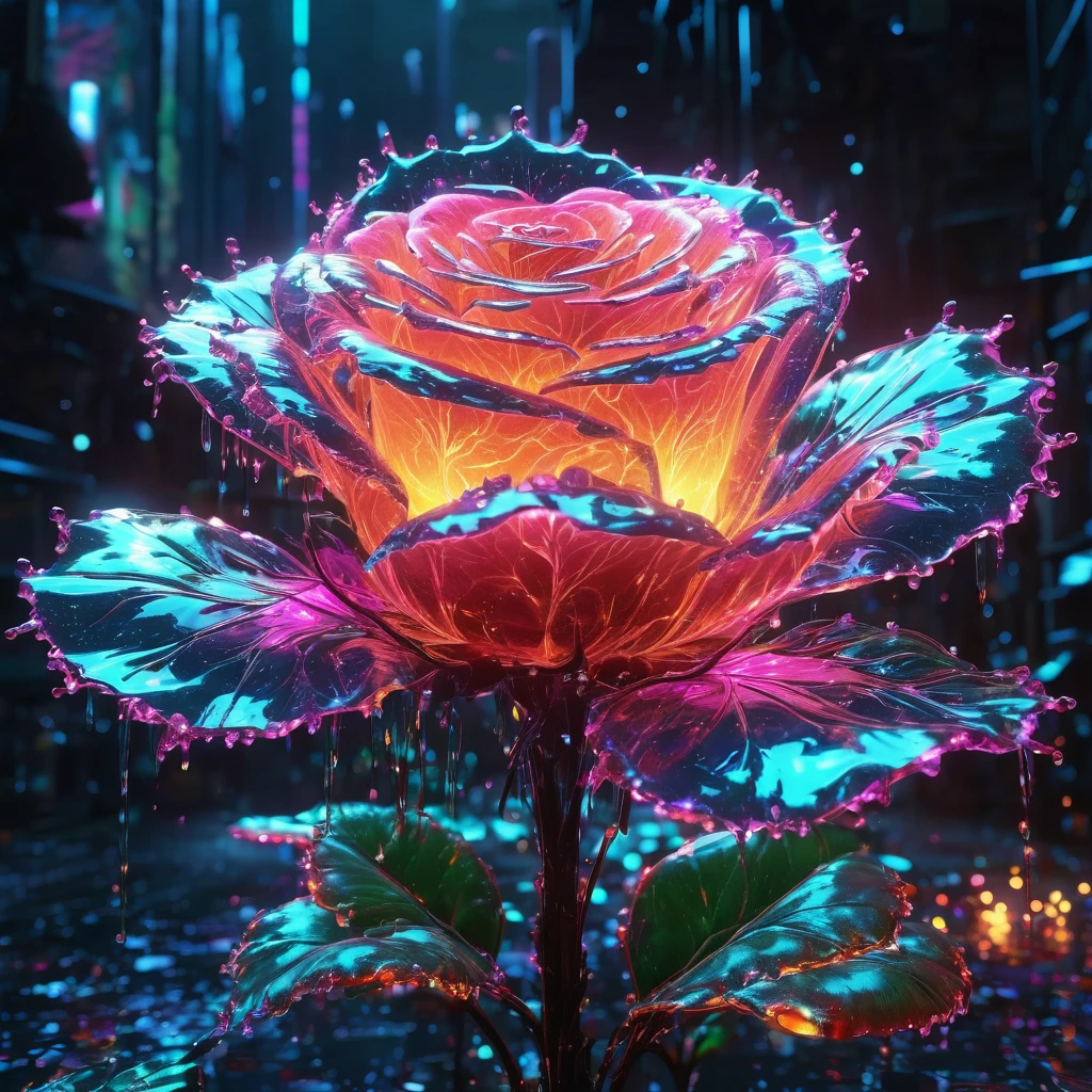 luminous object, aesthetic, extremely detailed, Neon glowing Crystal rose bioluminescent neon light rays, exploding bright light, bursting light, Epic cinematic brilliant stunning intricate meticulously detailed dramatic atmospheric maximalist digital matte painting detailed matte painting, deep color, fantastical, intricate detail, splash screen, complementary colors, fantasy concept art, 8k resolution trending on Artstation Unreal Engine 5