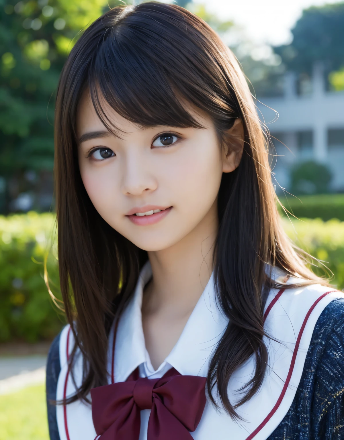 (1 girl)、highest quality、masterpiece、超A high resolution、(Photoreal:1.4)、Raw photo、1 girl、high school student、(college uniform)、Portrait、Shadow、octane rendering、8K、intricate decorative details、Japan details、very intricate details、Close-up、realistic light、(smiling face)、CG Society Trends、shining eyes、towards the camera