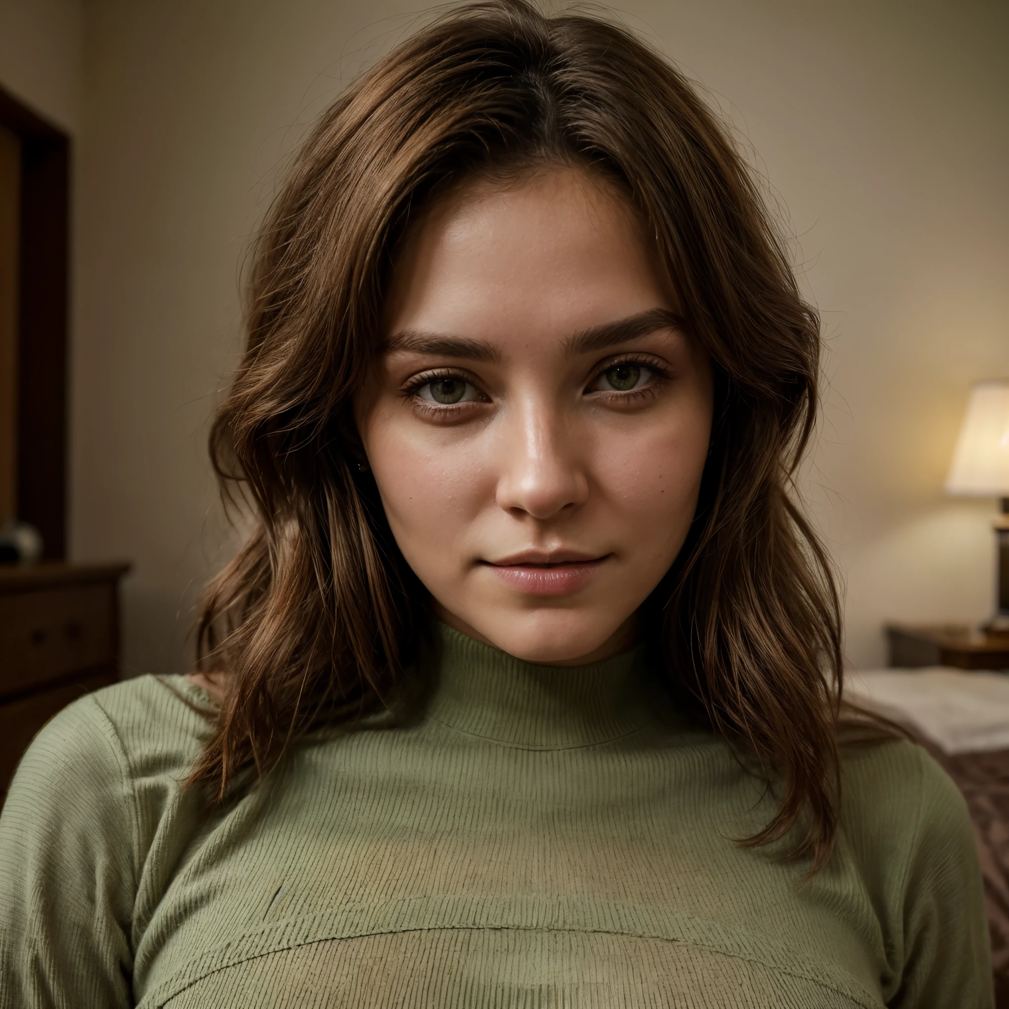 (masterpiece, best quality:1.2), 1girl, soloLinda chica joven morena ojos verdes fino rostro ragos orientales japonesa, ultra-realistic photograph image with all the details with a narrow bodysuit with a very large bust.en lenceria roja en una habitacion en la cama Foto tumbada , gran pecho. Photo in a brightly lit room. Foto hecha con canon R6 mark II CON OBJETIVOcon amplia apertura de diafragma, wavy hair, brown hair.