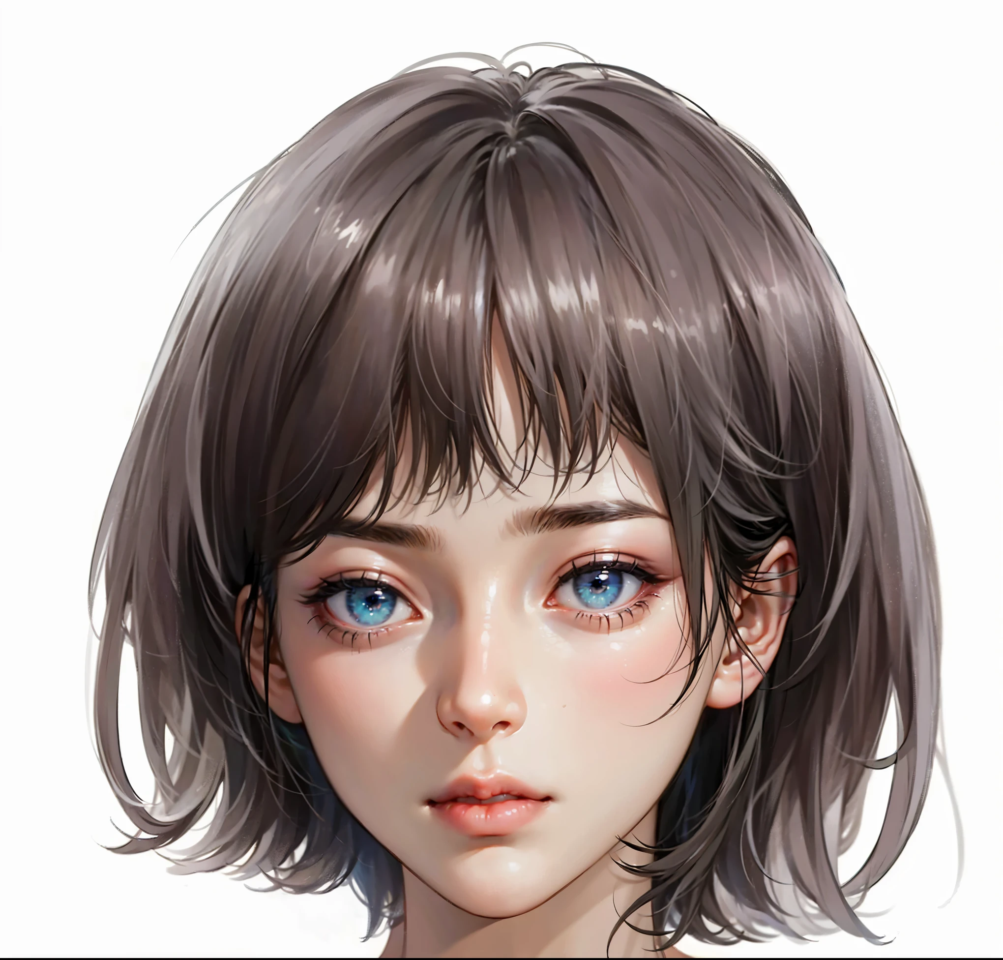 stylized(bob short hair、straight hair)、(real picture:1.4)、(Surreal:1.4)、(actual:1.3)、(soft light:1.05)、(Improved cinematic lighting quality:0.9)、32k、1 girl in、20 year old girl、actual lighting、、face light、Ray tracing、(Quality improvement:1.4)、(actual textured skin of the highest quality:1.4)、delicate eyes、Detailed faces、high quality eye、(tired, sleepy and content: 0.0)、face close-up、t-shirt、(Enhance the sense of grandeur of body lines:1.1)、
