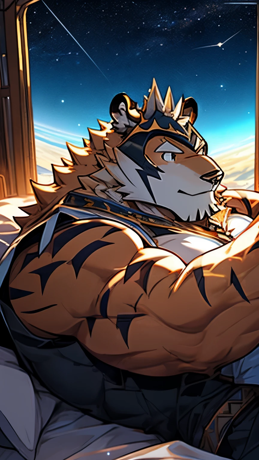 by takemoto arashi, ((full body)), (1boy), solo, male anthro, kemono, naked, hot body, huge gut, giant muscle-gut, muscle, hunk, sexy, bara, handsome boy, (masterpiece, high res, best quality), 4k, soft skin,  lying down, laying prone, face down, on all fours, on hands and knees, grabbing ass, hand spreading butt-cheeks very hard， low angle shot, Physical man，exposed taint，perineum pointed straight at me, furry art, furry legs, spread legs, professional furry drawing, fur covered legs, naked, nude, nakedness, nakeness