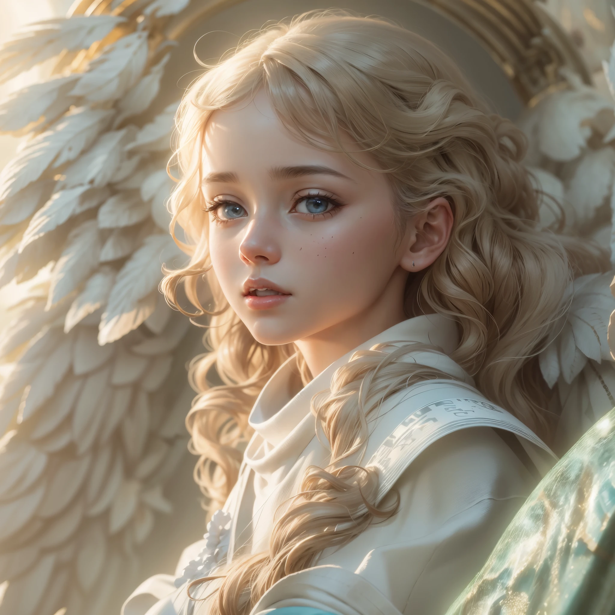 masterpiece, highest quality, 8K, real person, realistic, Very detailed CG, shiny skin, Fully focused, heaven, glory of god, shine, Angel, bless, happiness,