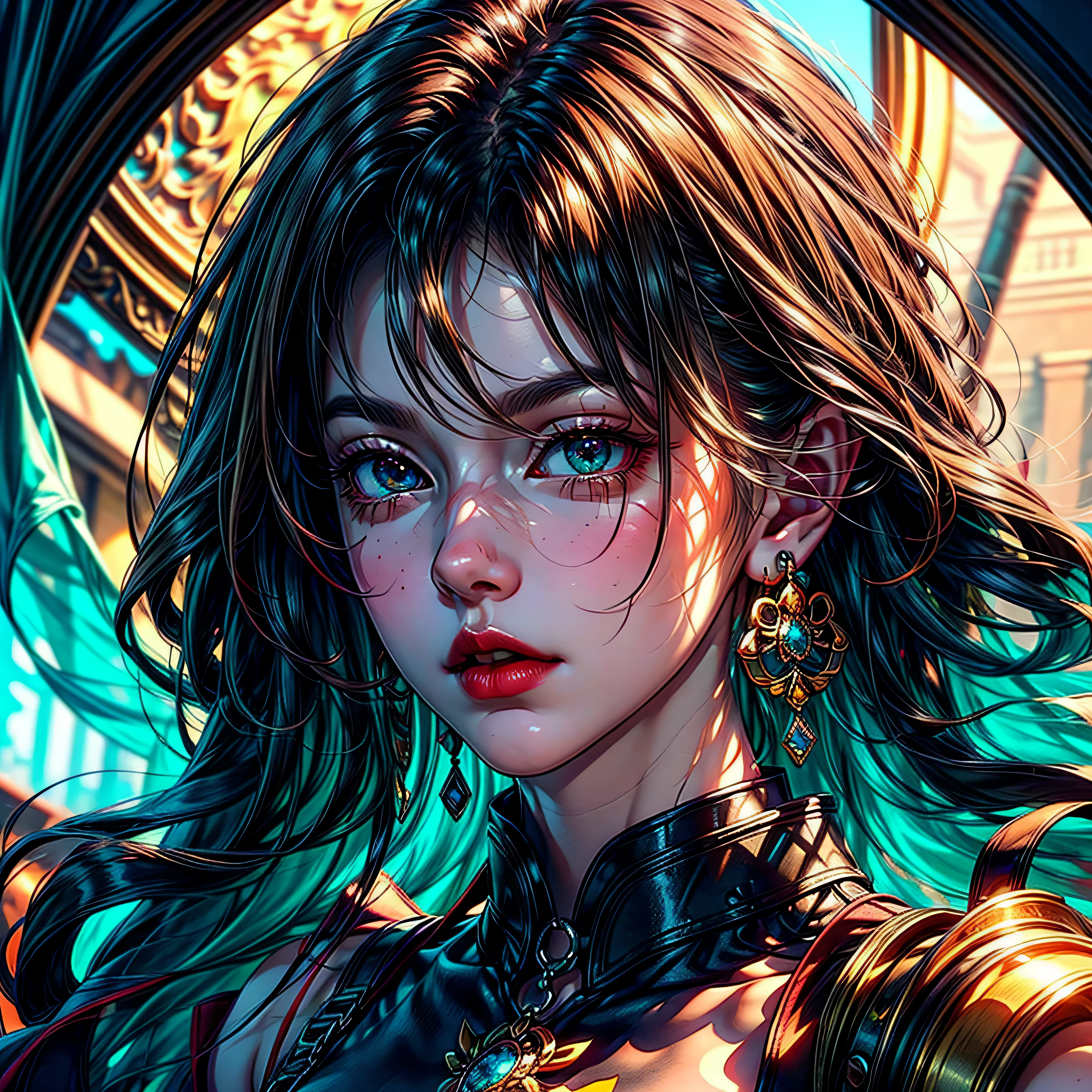 reveal fullbody luminous tattoo ❤ bioluminescent earring:Eiffel , epic chest tmasterpiece RAW nsfw naked, UHD, HDR, max best lighting, detailed background geometric multidimensional deep path equirectangular night cooling Eiffel earring, denim lens, Statue-of-Liberty standing, sexy epic gorgeous flirt flower, long curly deep blonde frange tourmaline, very detailed skin silks reddener curled eyebrows, very shiny skin, eyeliner, gothic epic brights eyes navy shadow, eye glitter, blush, macro chest micro necklace indigo lazuli sundrop, (close up, face focus: 1.2), (close-up, face focus: 1.2), look back sideboob, fishnet tights, bow, chocker, look-by, yellow saffron BridalDress kunzite Lys, max best quality, ultra high-quality, ultra high-definition, ultra high-quality texture, ultra high quality shadow, ultra high detail, epic beautiful detailed, fine detailed, extremely detailed cg, high detailed texture, a ultra-realistic representation of the face, ultra professional photorealistic, UnrealEngine5 epic tmasterpiece ultra_high-quality ultra_high-details ultra-sharp-focus ultra_high-resolution ultra_high-definition UHD HDR vibrant DSLR vivid colorful lighting reflection, saturate, varies multi etc. --v6 --s1000 --c20 --q5 --chaos100