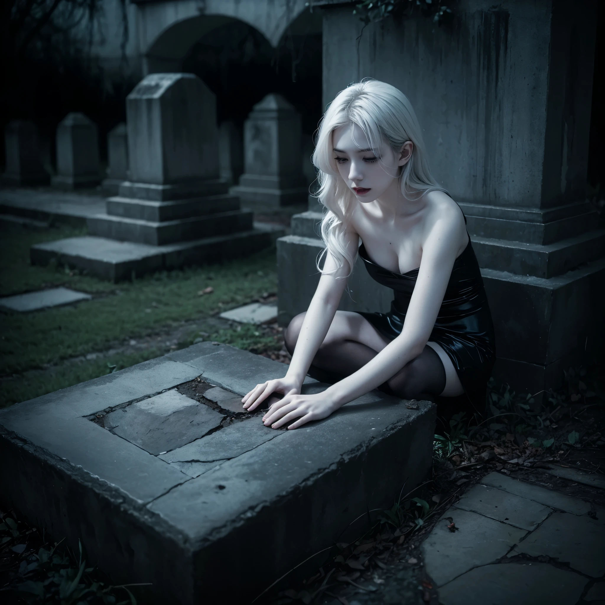 ((more dark horror feeling)) (pale skin) (detailed face) glowing moist skin