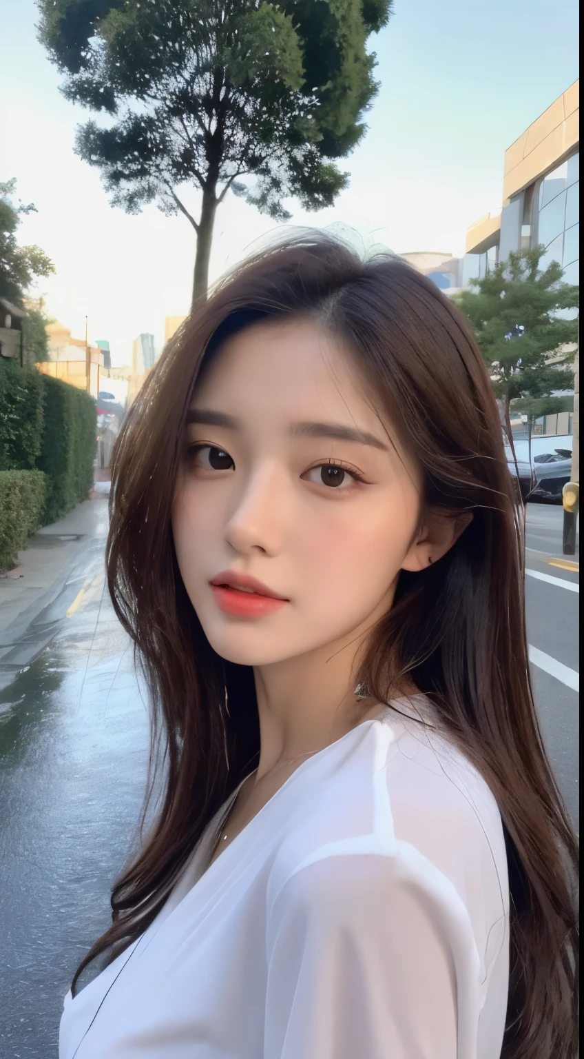 ((Best Quality, 8K, Masterpiece:1.3)), Focus: 1.2, Perfect Body Beauty: 1.4, Buttocks: 1.2, ((Breasts: 1.2)), (Wet Clothes: 1.1) , (Rain, Street:1.3), Bandeau Dress: 1.1, Highly Detailed Face and Skin Texture, Delicate Eyes, Double Eyelids, Whitened Skin, Long Hair, perfect eyes, super fine eyes, very detailed eyes, super fine mouth, perfect mouth, very detailed mouth, perfect face, super fine face, very detailed face, perfect body, super model, super idol, beautiful girl, long hair, brown eyes