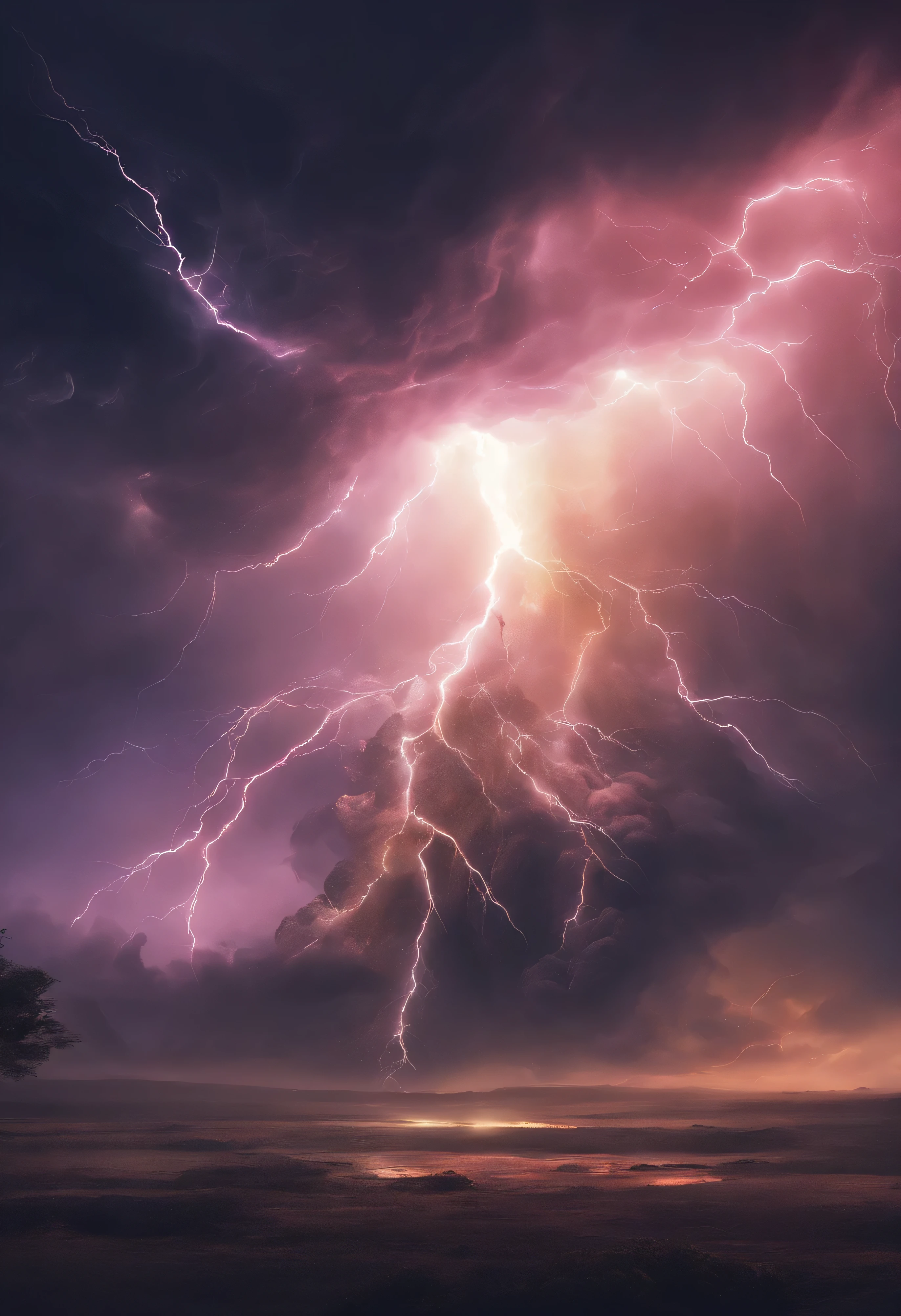 Unlimited release of thunder and lightning，thunder clouds，destroy，lightning，universe，transcend，world，surface，space，