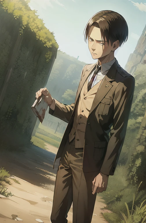 leviackerman\(1zgame\),1 boy,Single, suit,antiquities,painting,nature