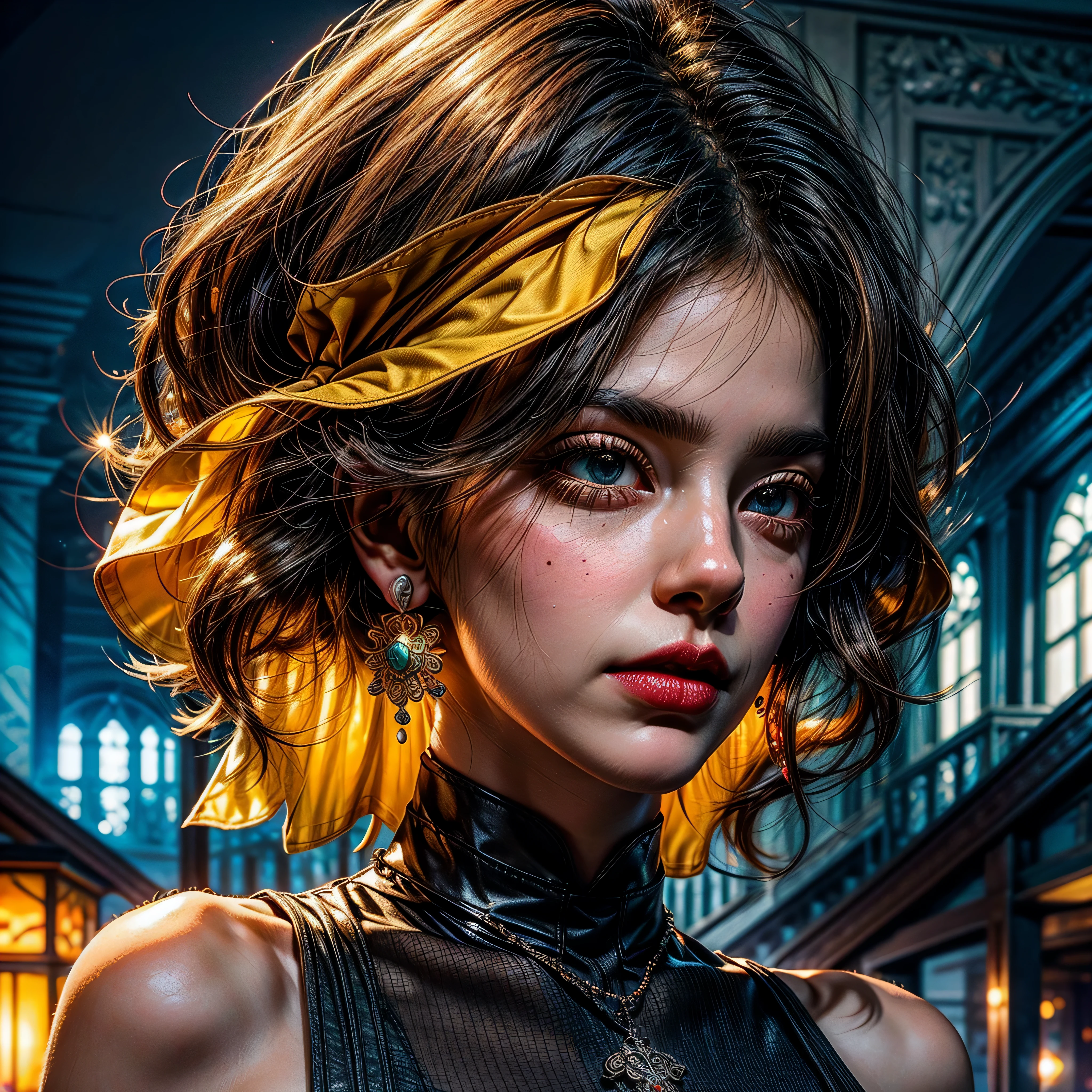 Gorgeous strong physique, black colored social blouse, long white pants, black colored social shoes, blonde hair split in the middle, straight hair, brown colored eyes, slender appearance, elegant, library scenery, brown tie, indifferent look, ancient kingdom, girl in his 40s. reveal fullbody luminous tattoo ❤ bioluminescent earring:Eiffel , epic chest tmasterpiece RAW nsfw naked, UHD, HDR, max best lighting, detailed background geometric multidimensional deep path equirectangular night cooling Eiffel earring, denim lens, Statue-of-Liberty standing, sexy epic gorgeous flirt flower, long curly deep blonde frange tourmaline, very detailed skin silks reddener curled eyebrows, very shiny skin, eyeliner, gothic epic brights eyes navy shadow, eye glitter, blush, macro chest micro necklace indigo lazuli sundrop, (close up, face focus: 1.2), (close-up, face focus: 1.2), look back sideboob, fishnet tights, bow, chocker, look-by, yellow saffron BridalDress kunzite Lys, max best quality, ultra high-quality, ultra high-definition, ultra high-quality texture, ultra high quality shadow, ultra high detail, epic beautiful detailed, fine detailed, extremely detailed cg, high detailed texture, a ultra-realistic representation of the face, ultra professional photorealistic, UnrealEngine5 epic tmasterpiece ultra_high-quality ultra_high-details ultra-sharp-focus ultra_high-resolution ultra_high-definition UHD HDR vibrant DSLR vivid colorful lighting reflection, saturate, varies multi etc. --v6 --s1000 --c20 --q5 --chaos100