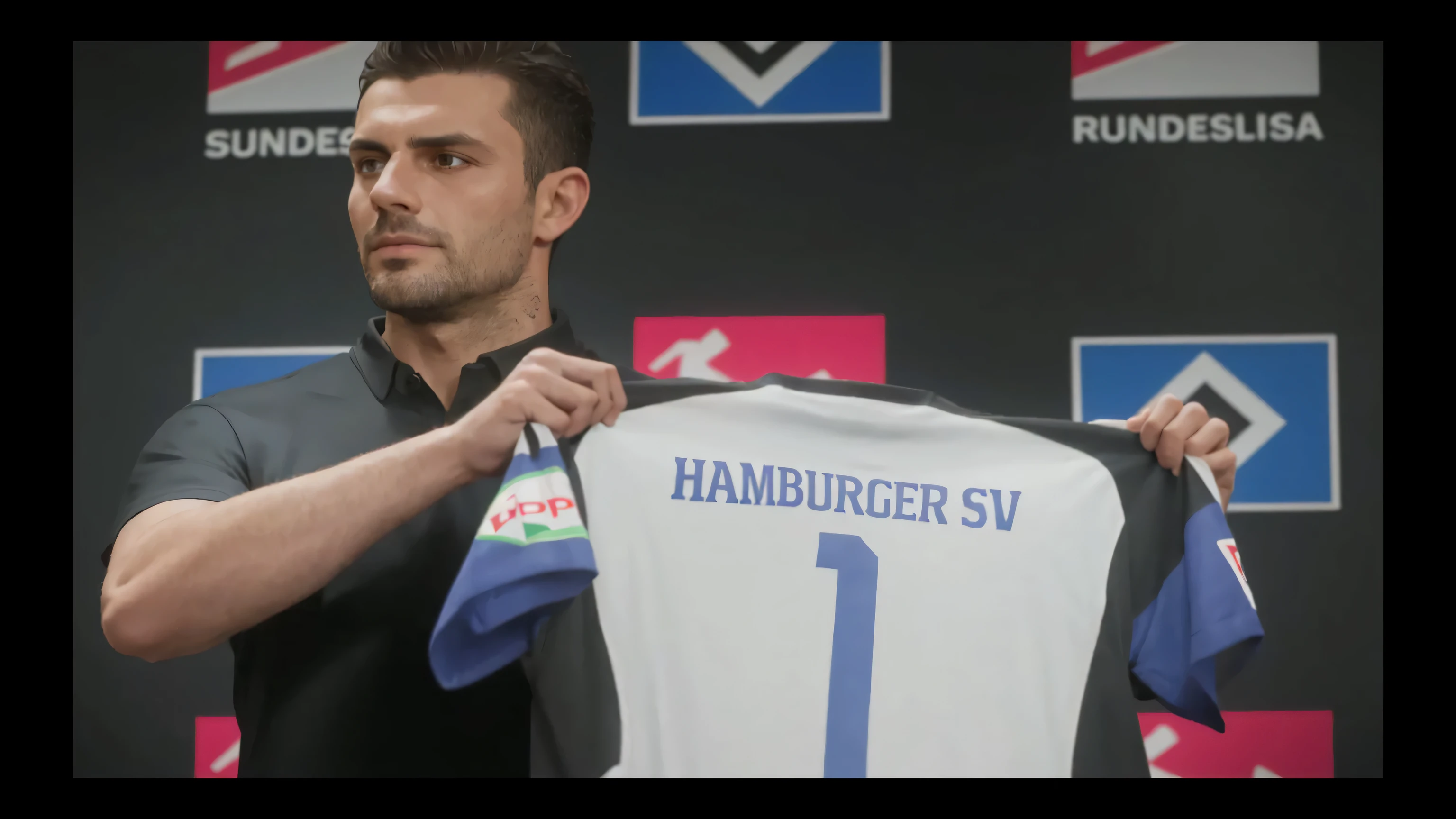 sharp man holding a shirt with number 1, inspired by Hermann Rüdisühli, h3h3, inspired by Sava Šumanović, hsv, fvckrender, [ Fotorrealismo 4K ]!!, [ Fotorrealismo 4K ]!!!, inspirado no Mestre do Bambino Vispo