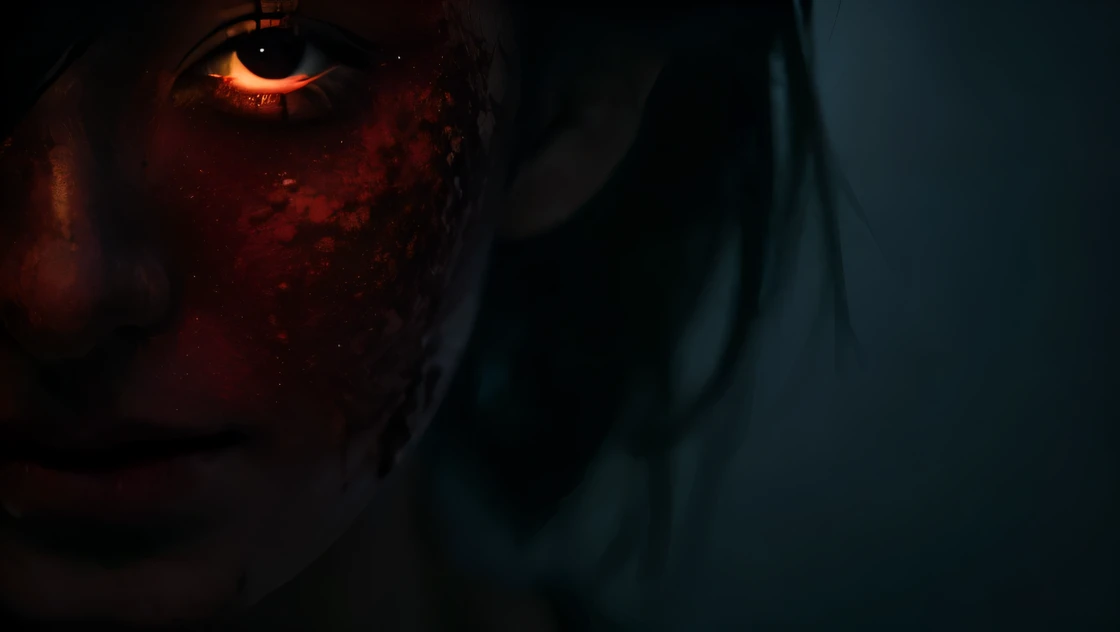 wide shot:2, 1 girl, detailed face, Ruined Tokyo, A dreamy dark day, foggy atmosphere, Faint accent lights, masterpiece, highest quality, Super detailed, realistic, Raw photo, fine eyes