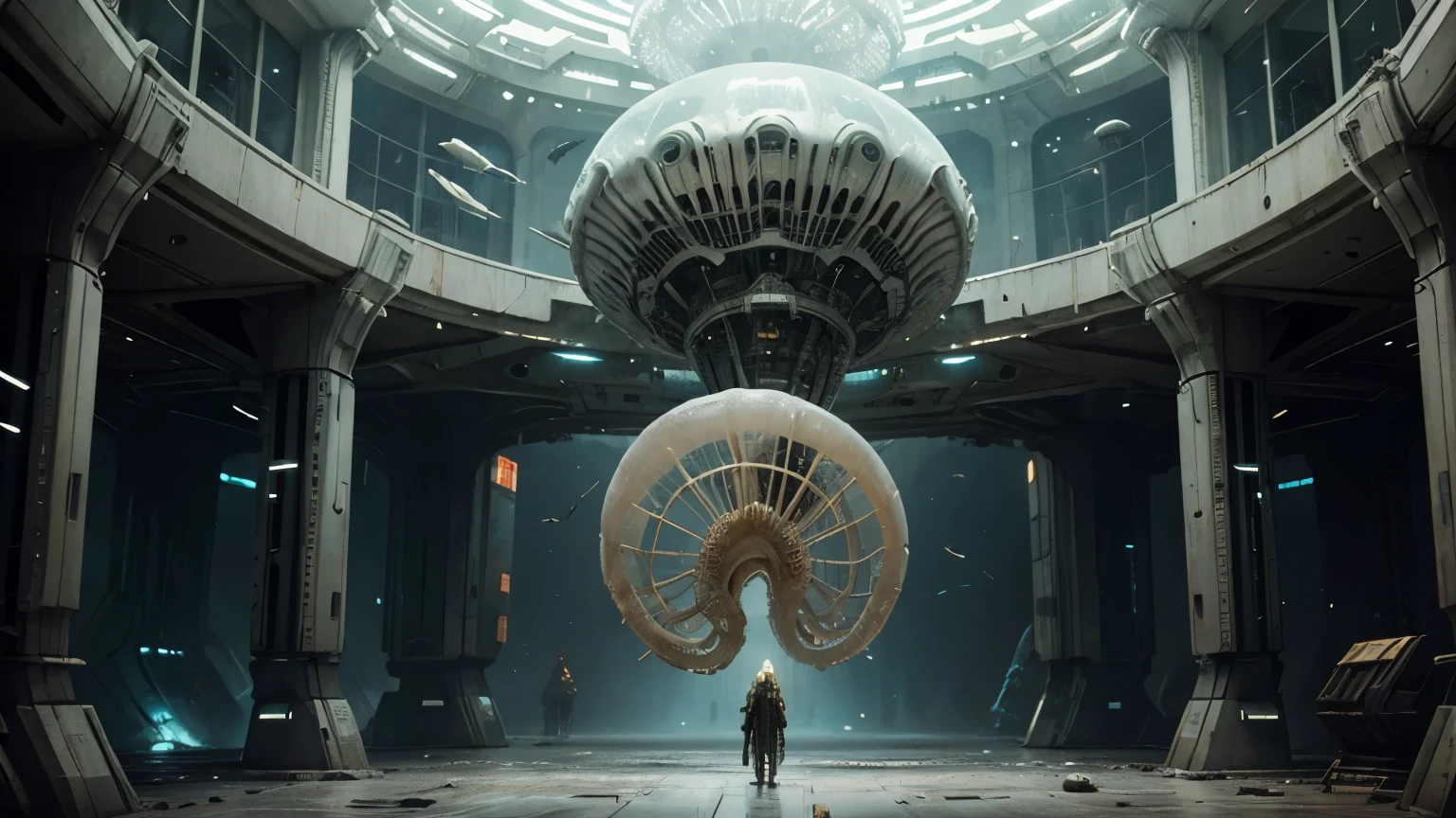 Insanely Detailed MOTHER SHIPS OF THE ALIENS INVASION Biomechanical JELLYFISH  MADE OF WHITE PALE SLIME, Painting By Ismail_Inceoglu Tom Bagshaw Dan Witz CGSociety Fantasy Art 4K
