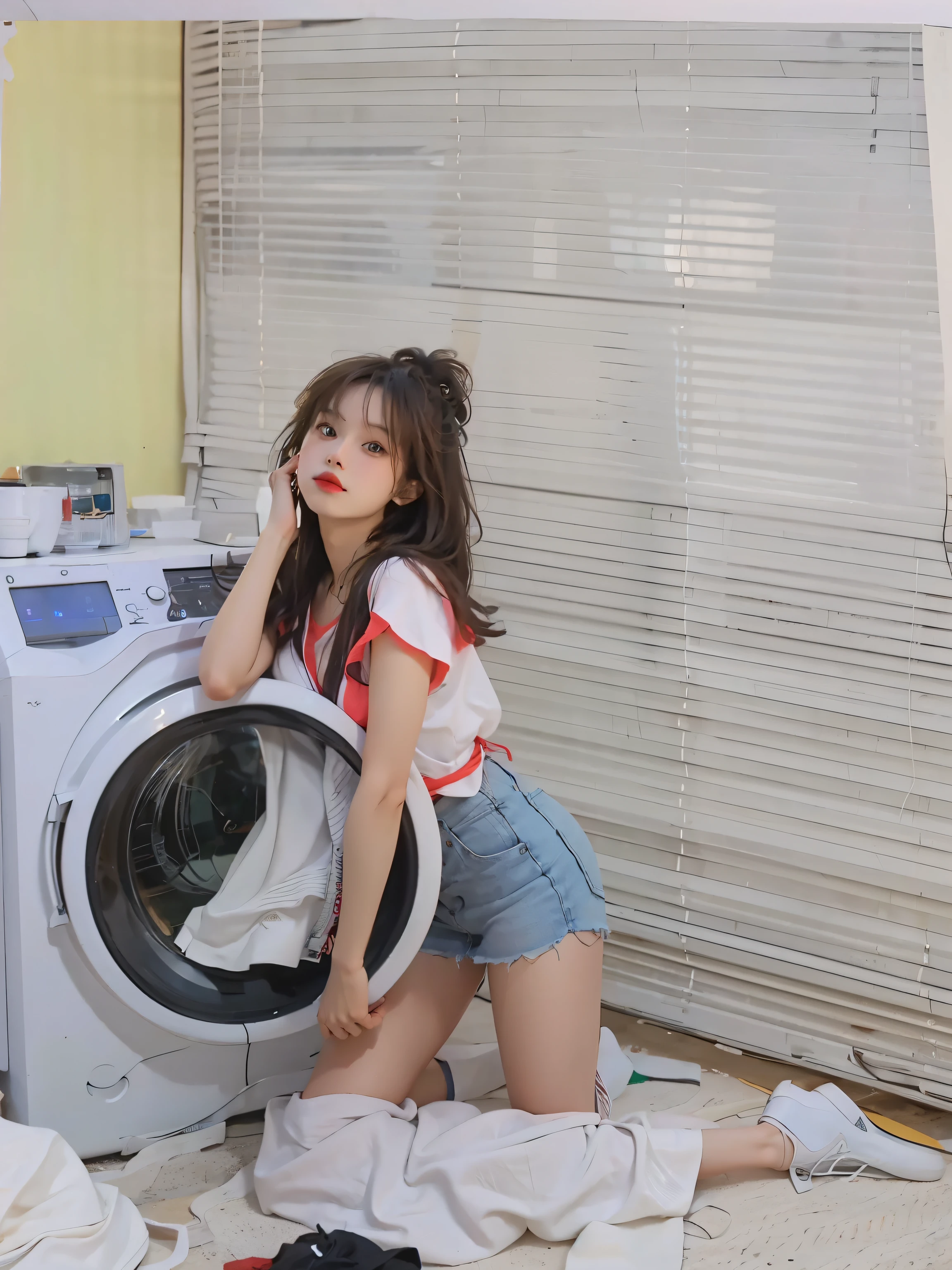 mix4, 20d, solo, long_hair, shirt, dress, high_heels, full_body, look_at_viewer, (8k, RAW photo, best quality, mastery:1.2), (realistic, photo-realistic:1.37), professional lighting, photon mapping, light energy transmission,Physically based rendering,