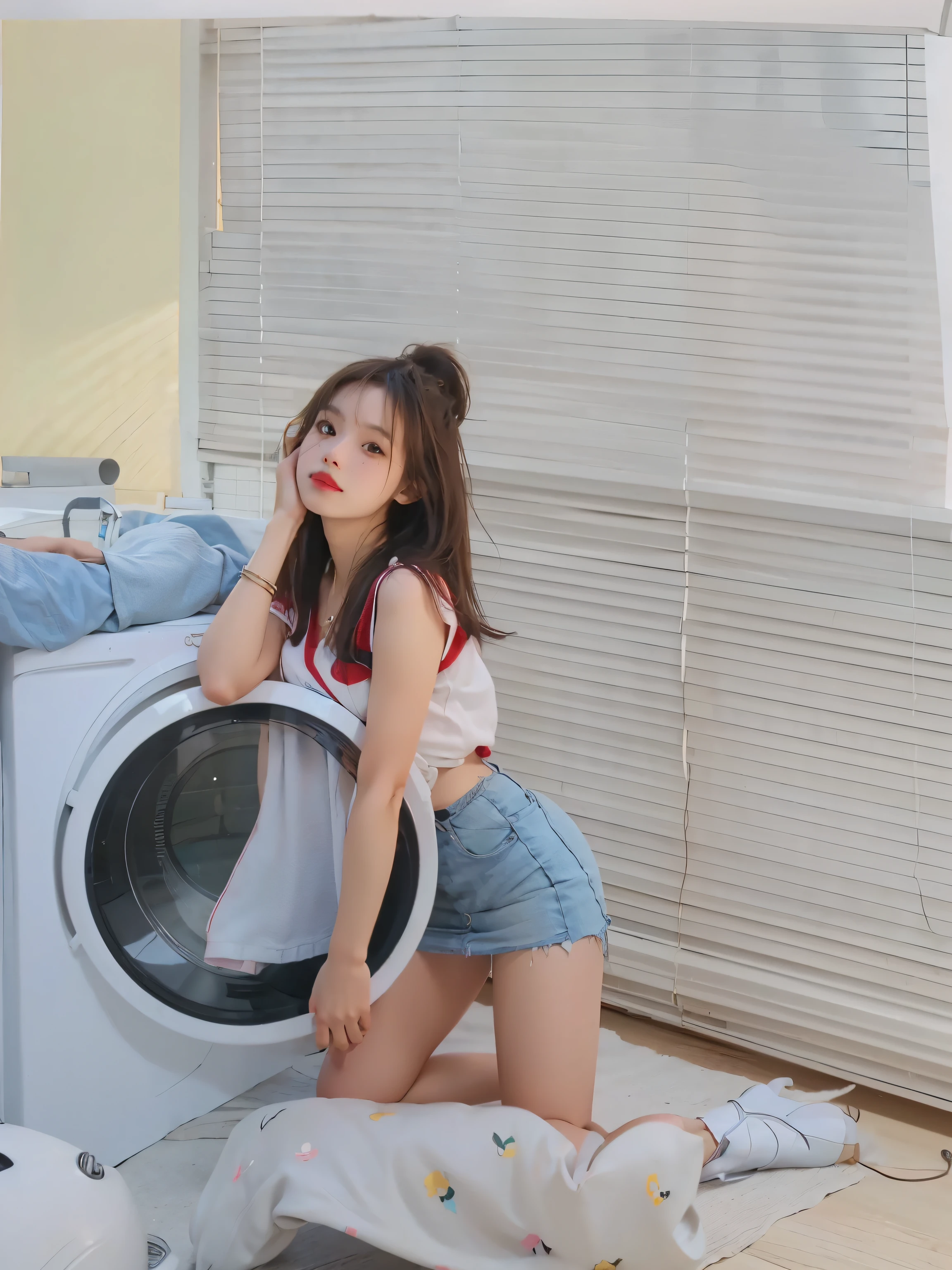 mix4, 20d, solo, long_hair, shirt, dress, high_heels, full_body, look_at_viewer, (8k, RAW photo, best quality, mastery:1.2), (realistic, photo-realistic:1.37), professional lighting, photon mapping, light energy transmission,Physically based rendering,