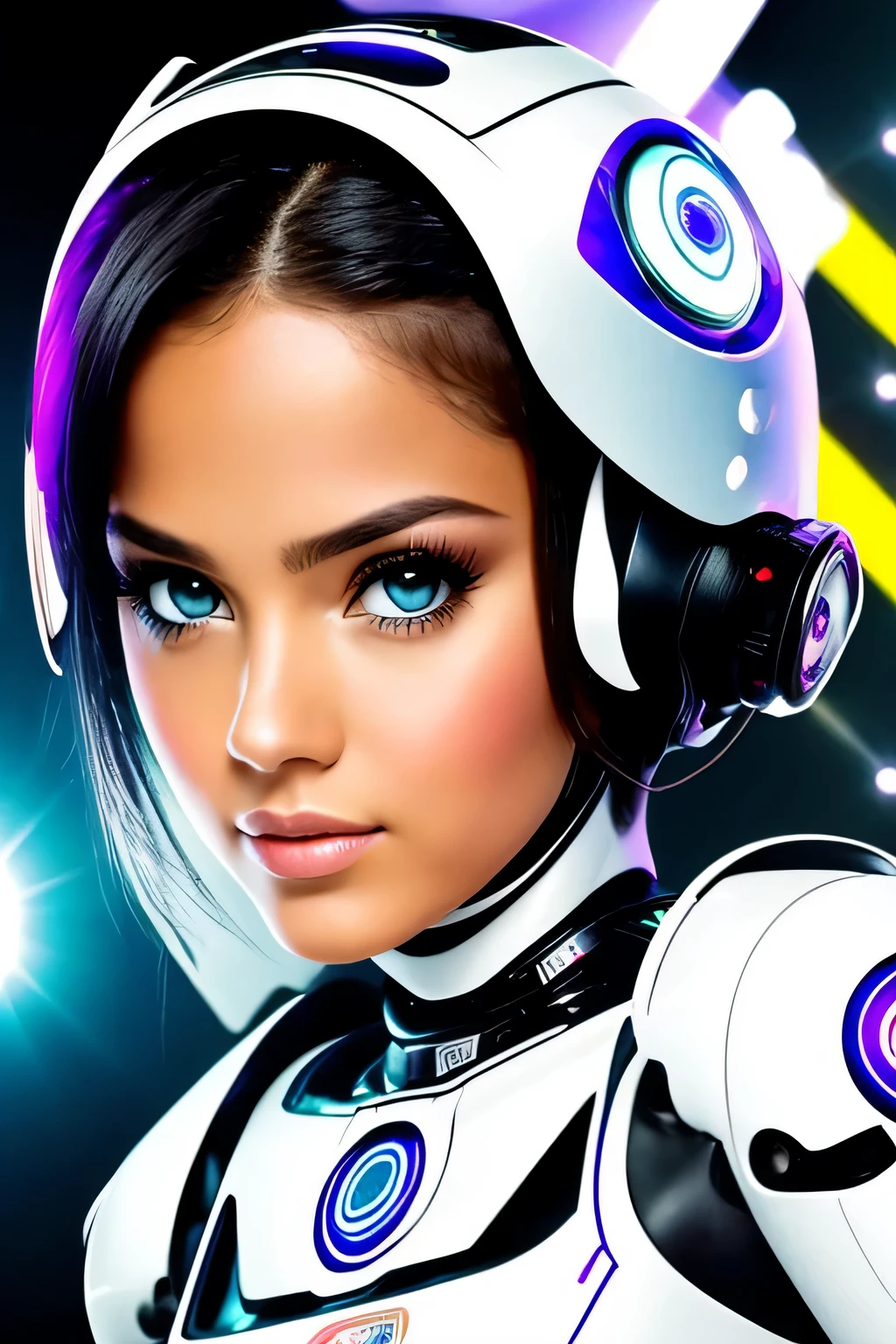 chica, robotics, con muchos ojos, Alas de angel