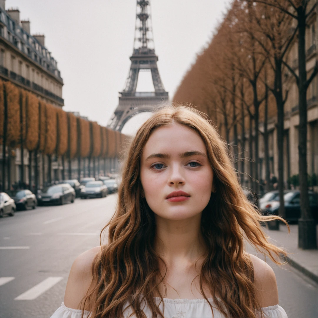 close-up headshot of ((ohwx woman)), ,a girl standing alone, by the paris around effel tower, dark night, film grain, analog film style, vivid color, 1girl,  upper body,
(looking at  the viewer:1.2),
long hair, blond, plaid skirt, best quality, high quality, (realistic), (absurdres:1.2), UHD, ultrarealistic, noise,
soft skin,  (flying butterflies:1.2),
long messy hair,
film grain, depth of field, analog film style,
editorial photo,  woman, wide hips,
(best quality:1.2), absurdres, BLOOM, fog,
shot on Fujifilm Superia 400, Short Light,  32k, cinematic composition, professional color grading, film grain, atmosphere, wondrous, very sunny,
motion blur,