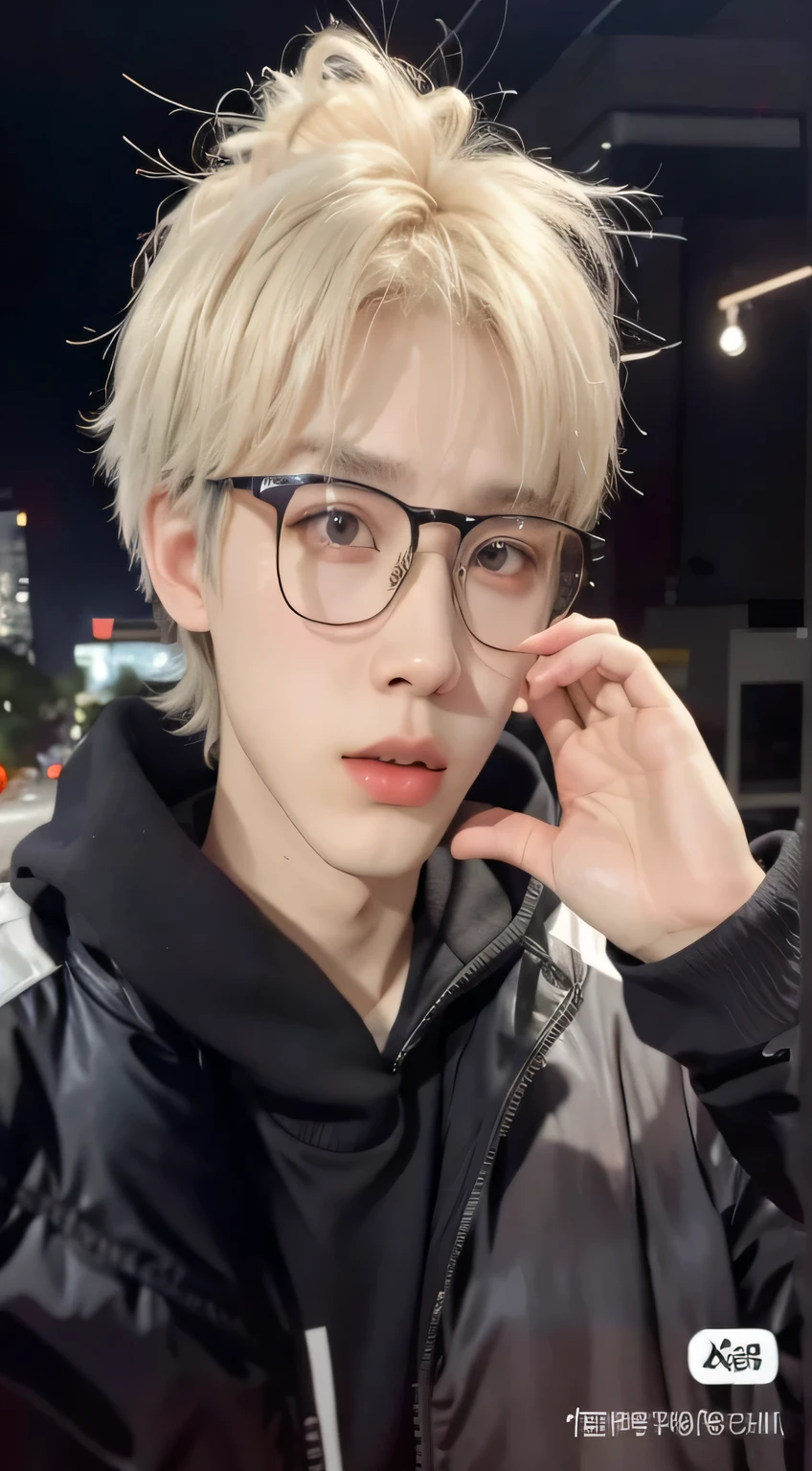 um close de uma pessoa usando copos e uma jaqueta, cai xukun, Kim Doyoung, Ulzzang inteligente, XQC, Jinyoung Shin, com copos, in square-rimmed glasses, muito tempo, Heise Jinyao, Yanjun Chengt, profile picture with headshot, adorable and pale korean face, Sakimichan, copos, homem sul-coreano