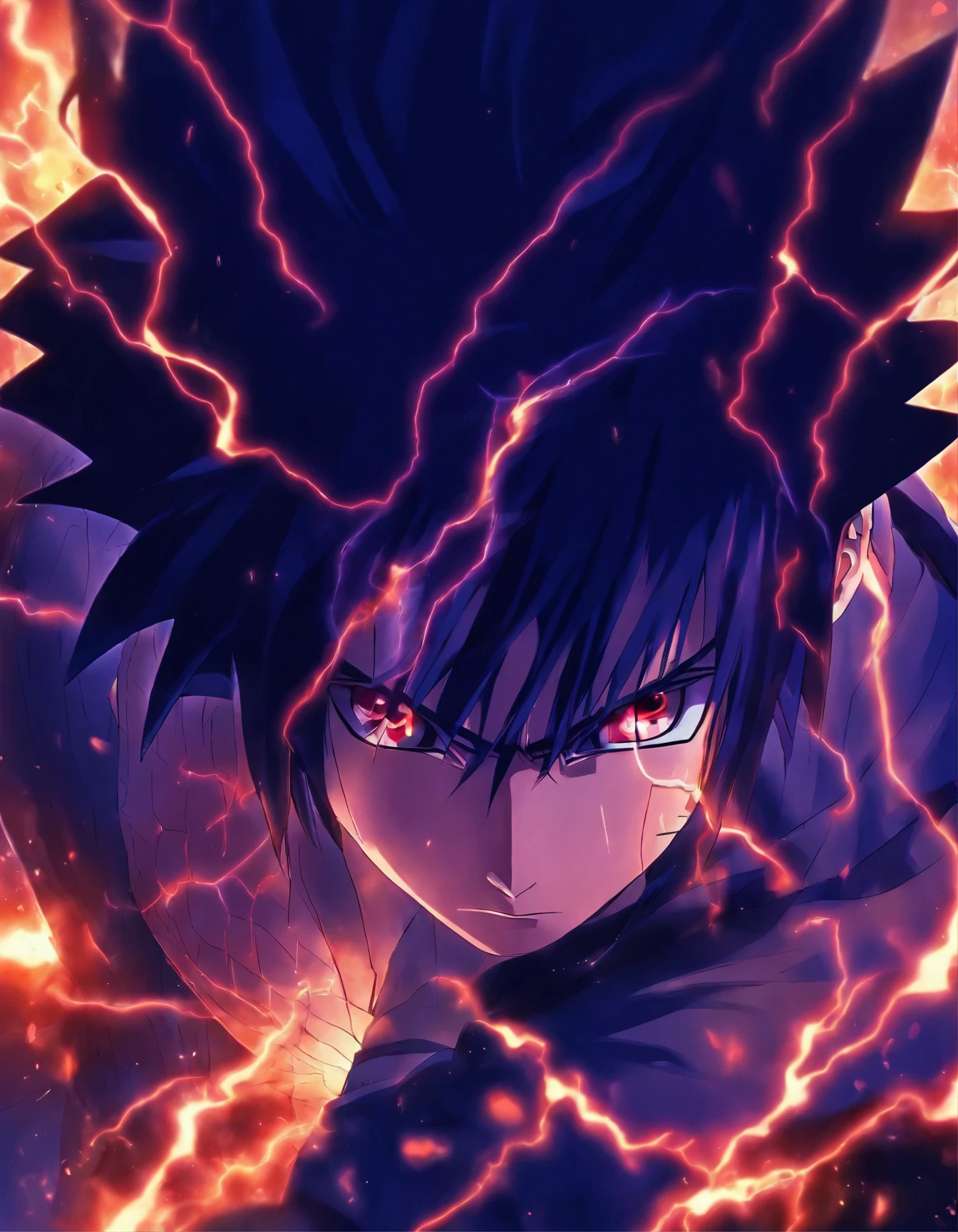 Sasuke Uchiha (uchiha sasuke, Uchiha Sasuke), qualidade, super detalhe, melhor qualidade, olhos com rinegan e sharingan