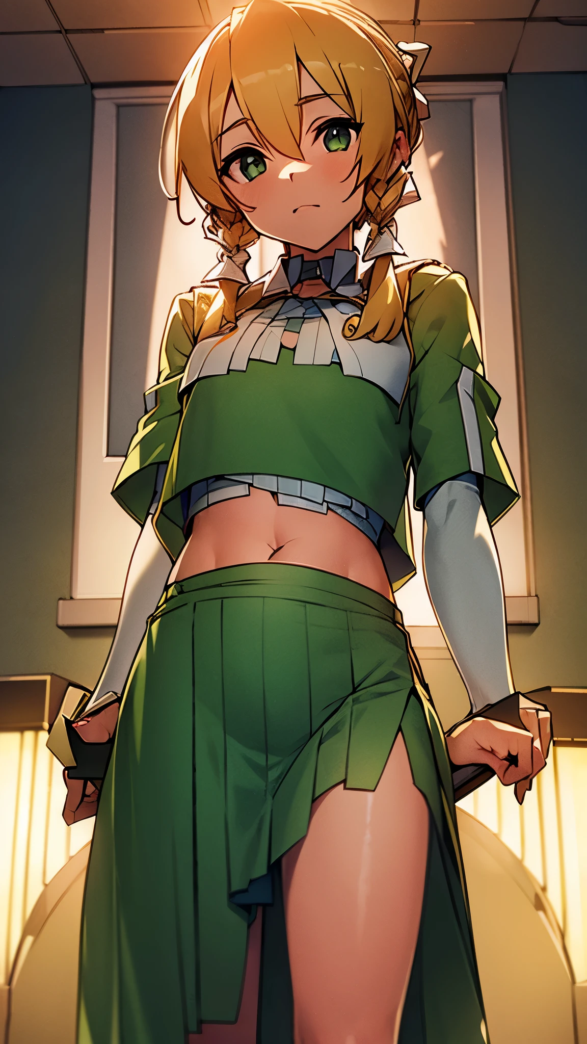 ((masterpiece)), ((best quality)), ((4K)), girl, pinch hemline of shirts, lift hemline of shirts, show glimpse of belly button
