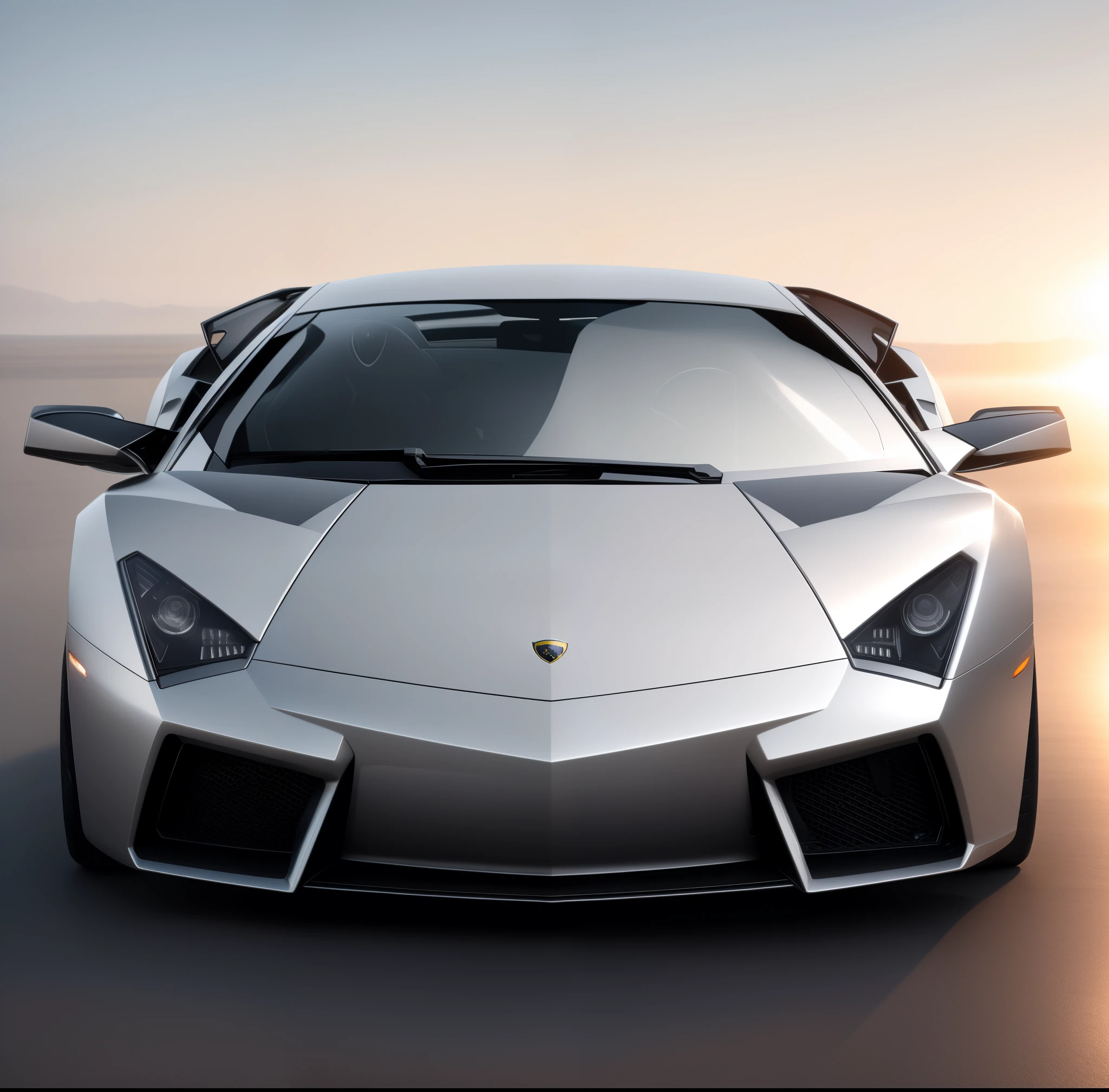 The supercar lamborghini passes through the swirl of silver liquid，In f / 2.8，ISO 400 aperture and 1/The spectacle rendered at a shutter speed of 60 seconds captures the thrilling interplay of power with grace。The final render is polished using gamma correction and tone mapping，is a visually striking depiction of kinetic and hydrodynamic energy，Inspired by the work of Alex Roman and Bipple。