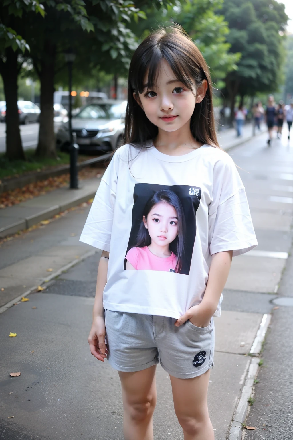 dressed in shorts and a t-shirt, photography in the park