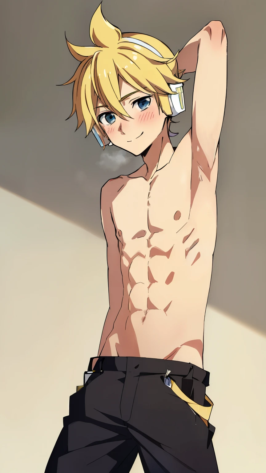 Highres, Masterpiece, Best quality at best,Best Quality,hight quality, hight detailed, anime style, 1boy, Boy, Shota, Shirtless, Without cloths, Seen from the front, look at viewer, Look like  brother, (very young boy), (very small and short body), 12-yeaolds, (Sing armpit:1.3), Such  a cute smooth armpit, Cute armpit, Sexy armpit, beautiful armpits, seductive armpits,, Cute face, hansome boy, seductive pose, uhd