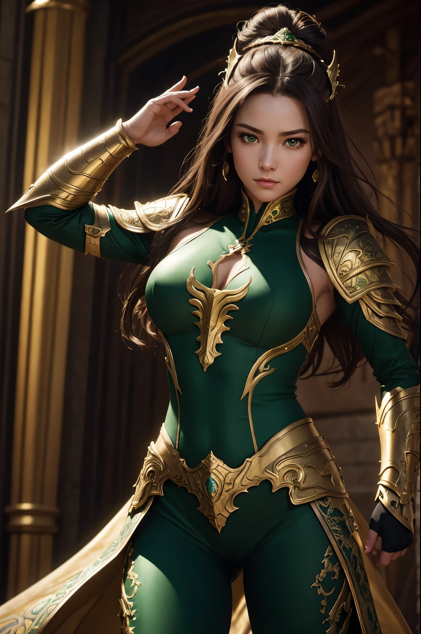 Male demon hunter long black straight hair green eyes two guns --auto --s2