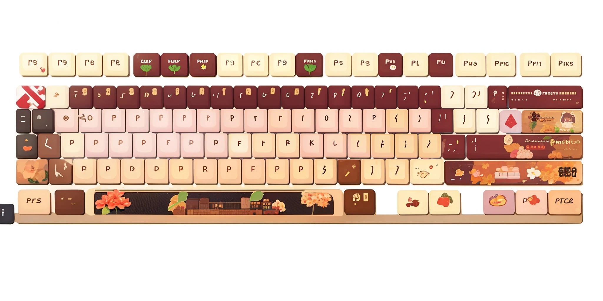 (masterpiece, best quality:1.2), Keycap design,  keyboard, graphic design, masterpiece, best quality, best resolution, HD details