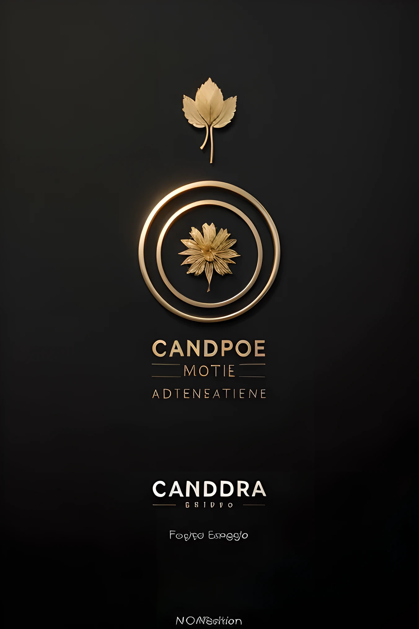 logotipo, Candura Makes, dourado, preto, girassol, minimalista