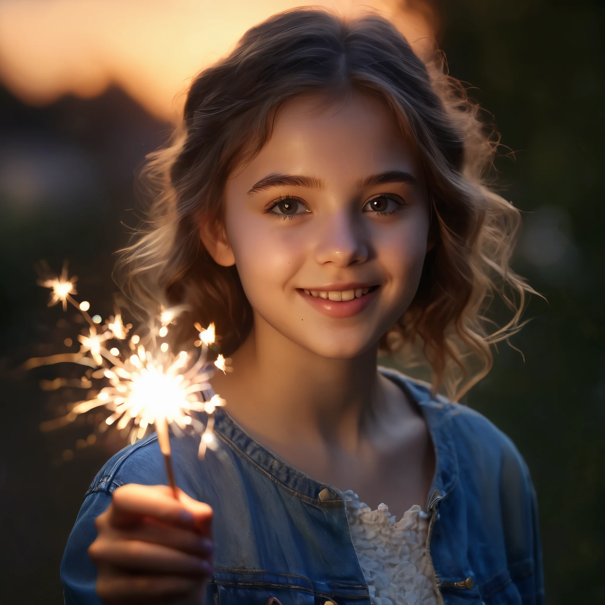 Star Sorceress Description for generation: photo realistic image of the Star Sorceress, guardians of the night sky. This is a 5 year old girl with dark hair, intertwined with twinkling stars, dressed in a dress, like a dark starry sky. In her hands is a magic wand, emitting light rays. Small glowing stars hover around her, and the background is endless space with bright galaxies and shining nebulae."