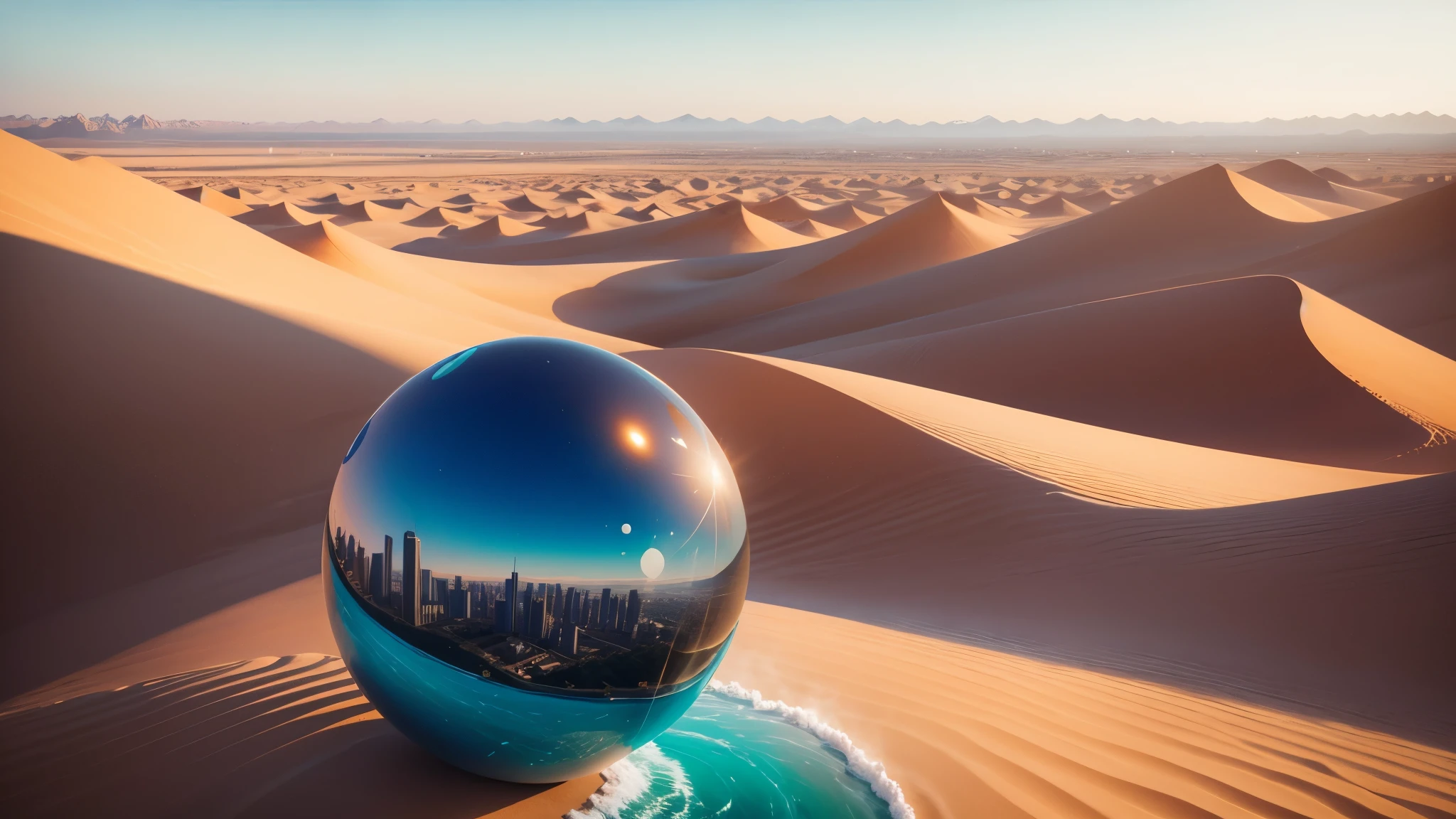 round soap bubbles,City,desert