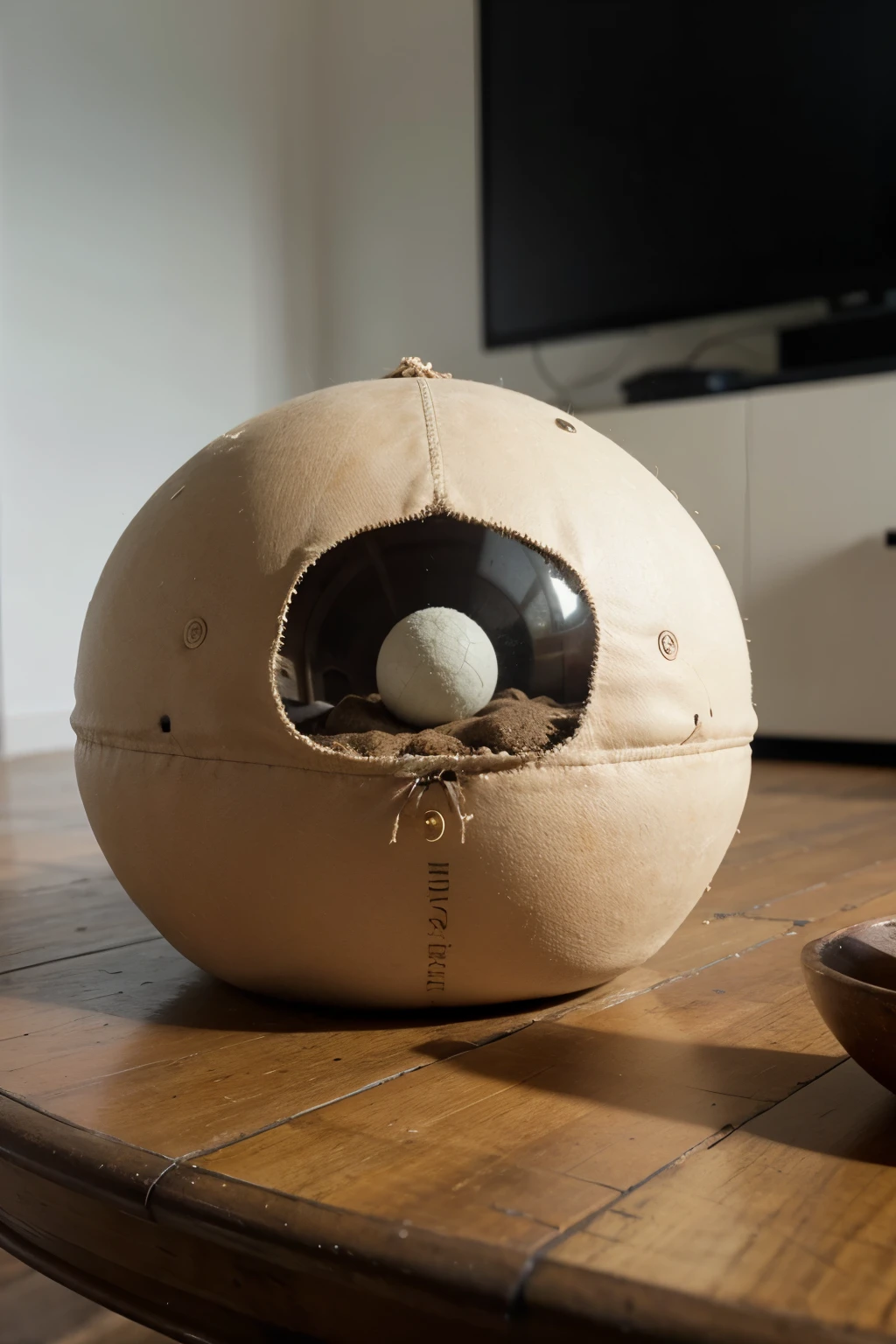 Genera una imagen que muestre una pelota sobre una gramera digital con una pantalla claramente visible que indique '70 g