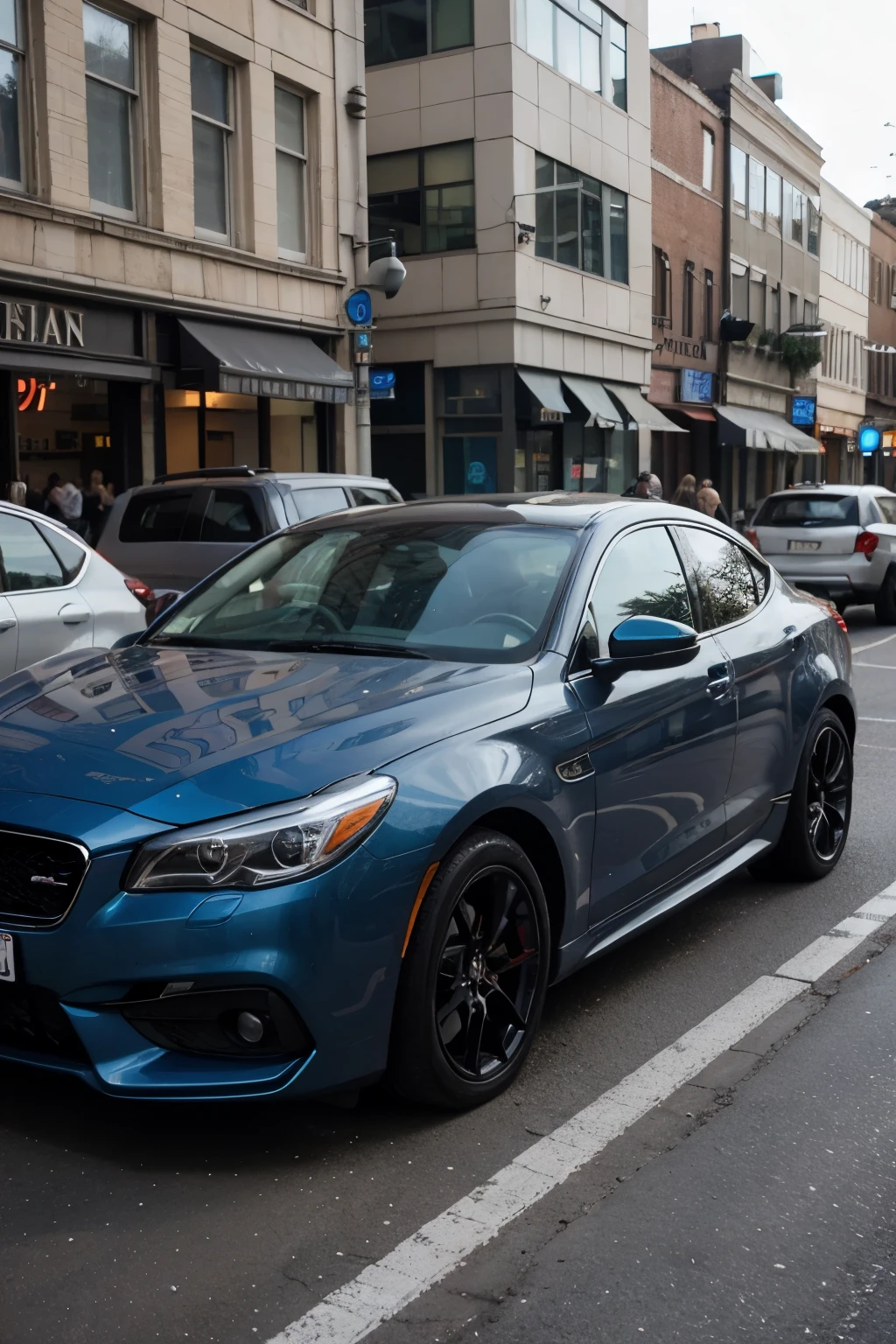 blue car