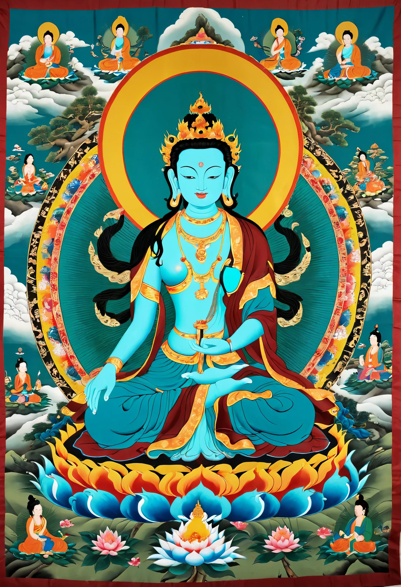 turquoise lama tara, Yidam, thangka, Buddhism,