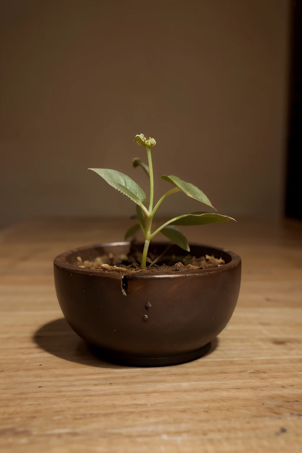 Create an image of a seed germinating inside the Bible